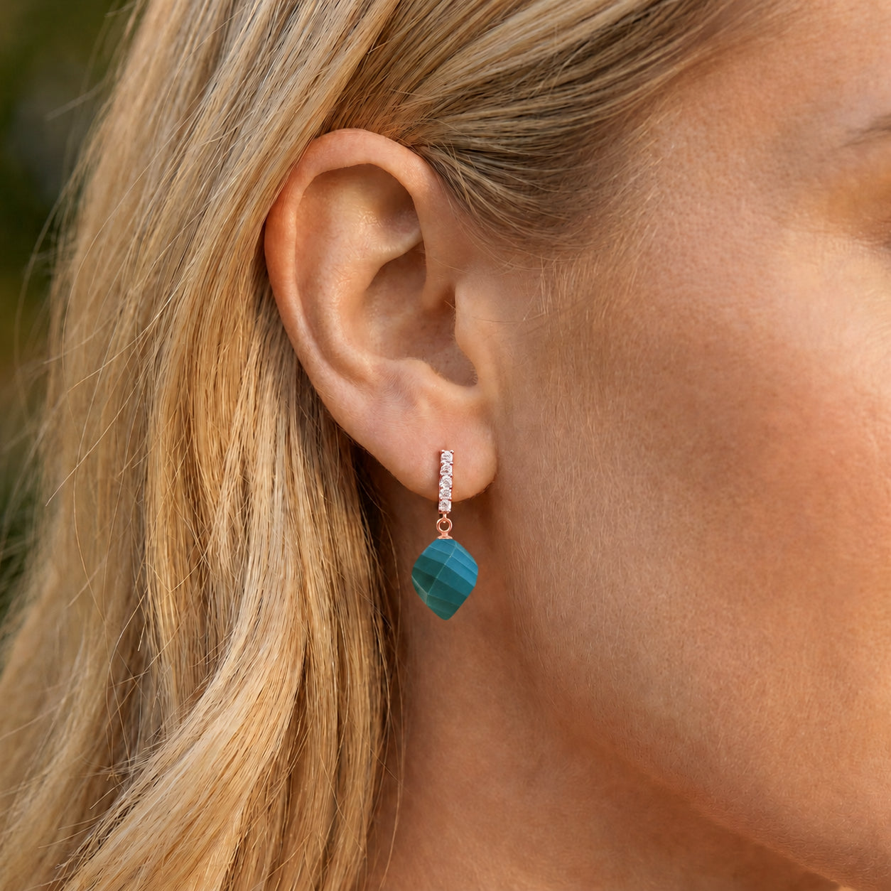 Rose Gold Earrings Citrine 10K — Ofelia