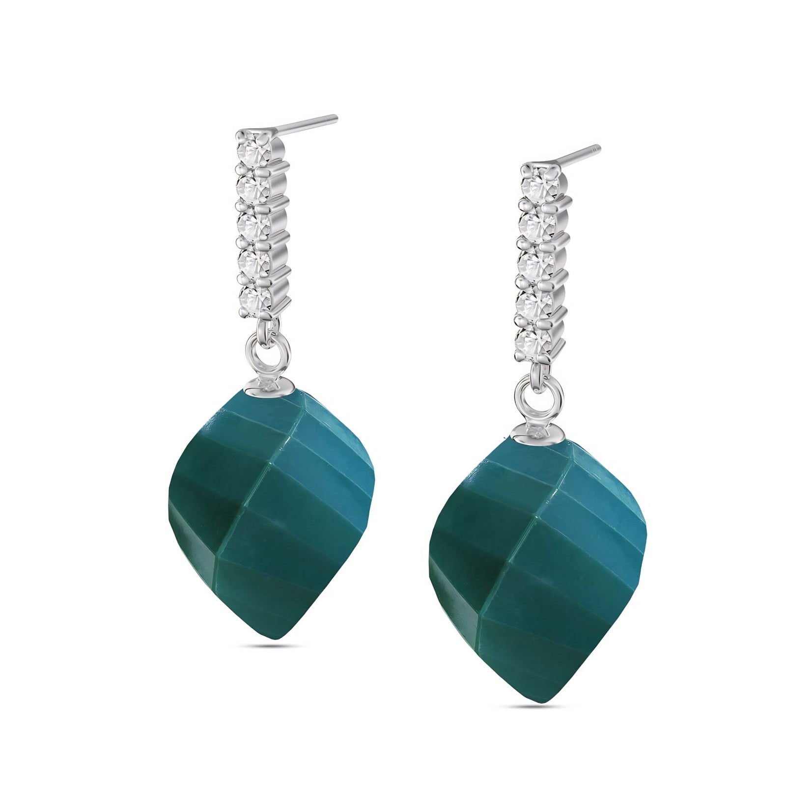 White Gold Earrings Citrine 10K — Ofelia