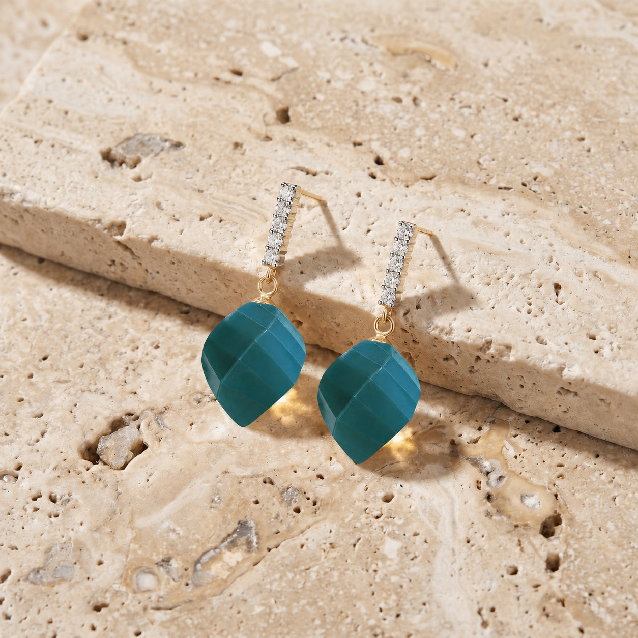 Yellow Gold Earrings Citrine 10K — Ofelia