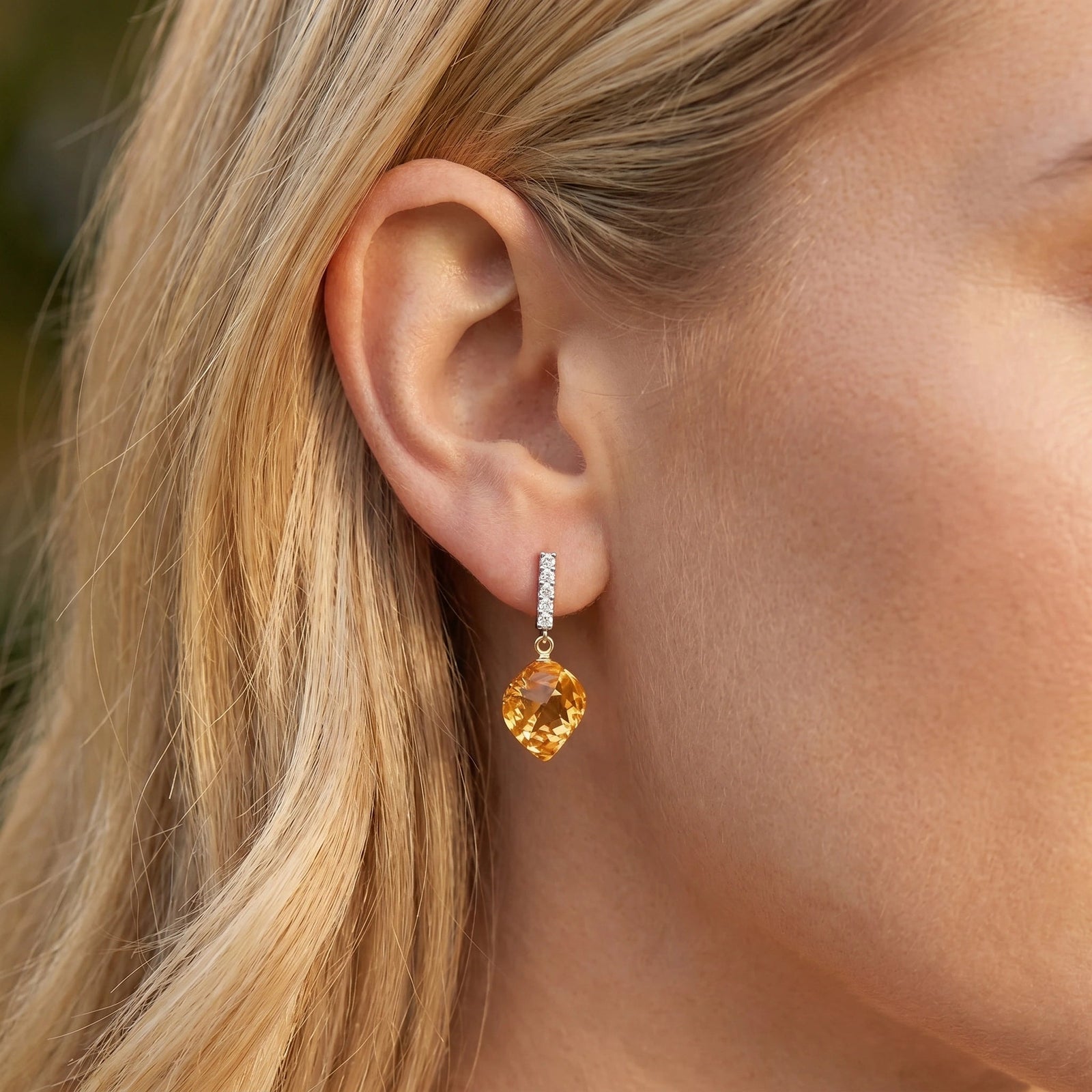 Yellow Gold Earrings Citrine 10K — Ofelia