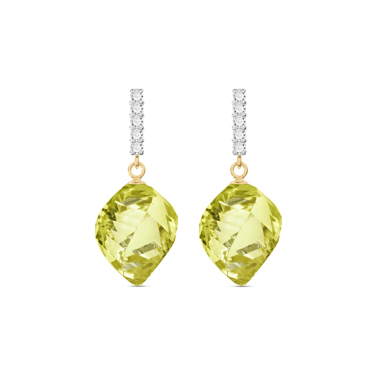 Yellow Gold Earrings Lemon Quartz 10K — Ofelia