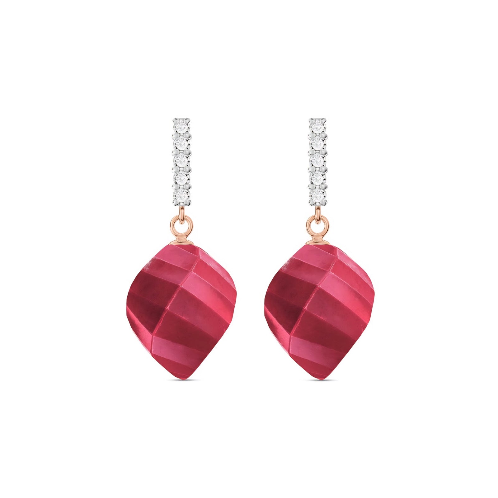 Rose Gold Earrings Blue Topaz 10K — Ofelia