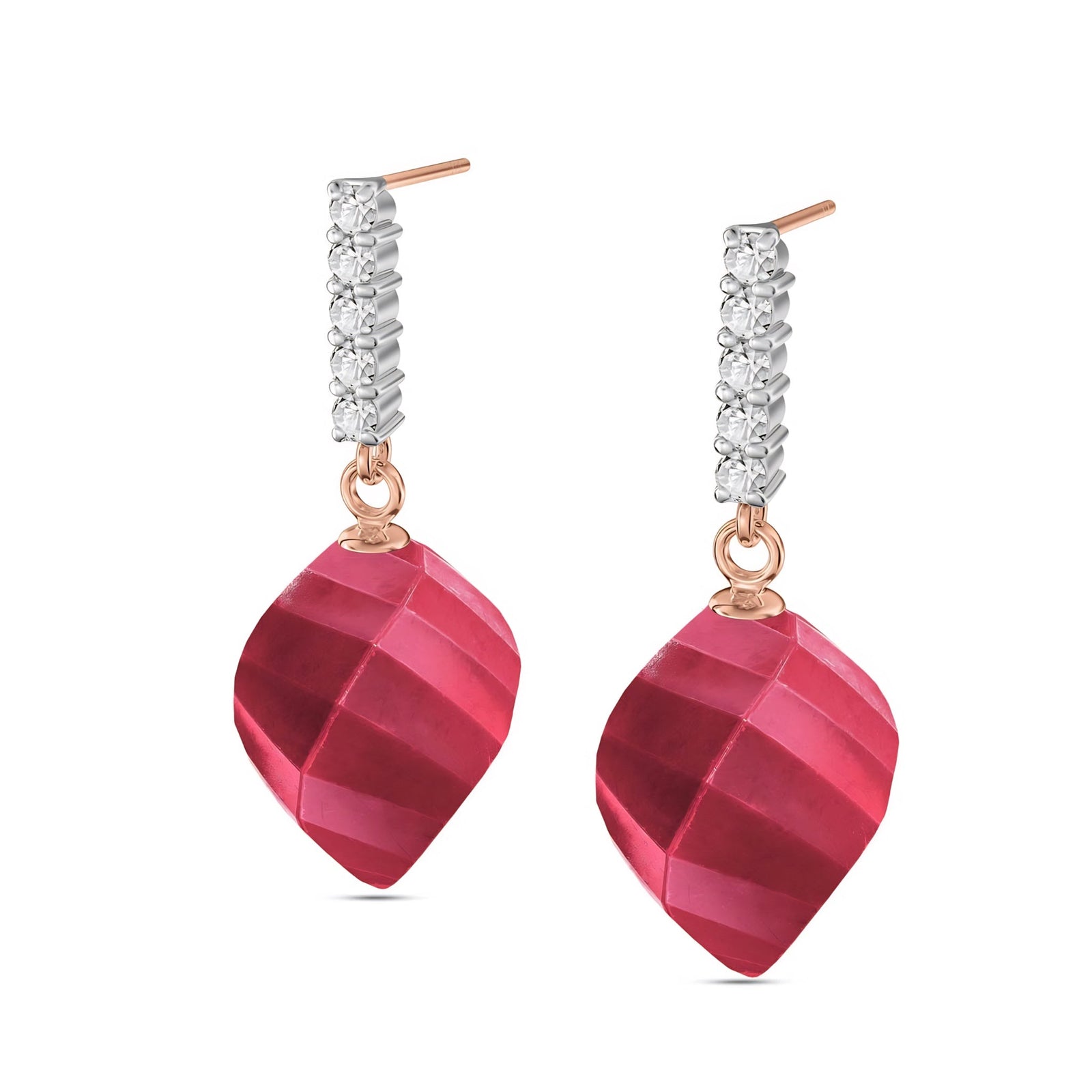 Rose Gold Earrings Blue Topaz 10K — Ofelia