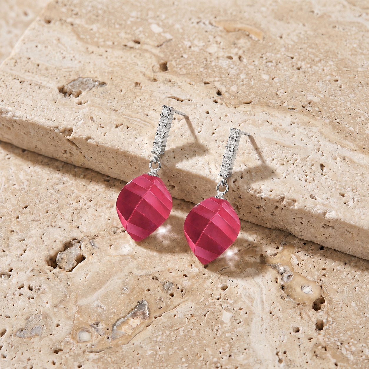 White Gold Earrings Blue Topaz 10K — Ofelia