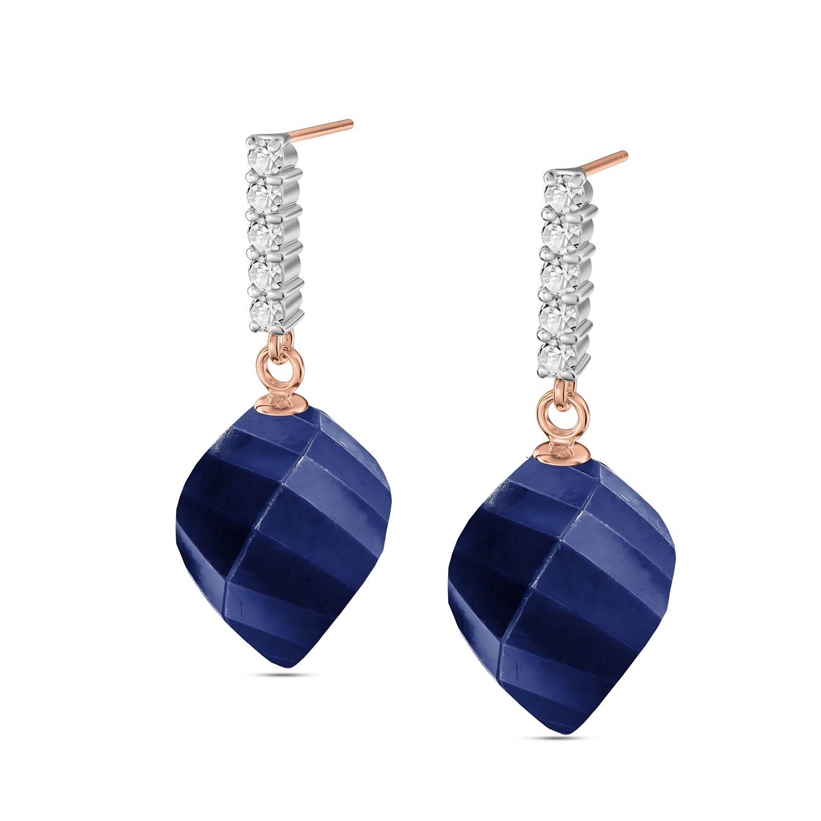 Rose Gold Earrings Ruby 10K — Ofelia