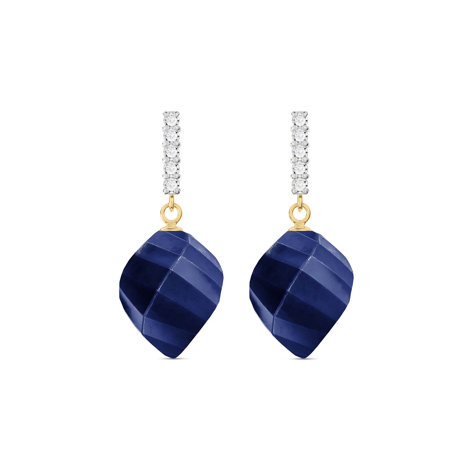 Yellow Gold Earrings Ruby 10K — Ofelia