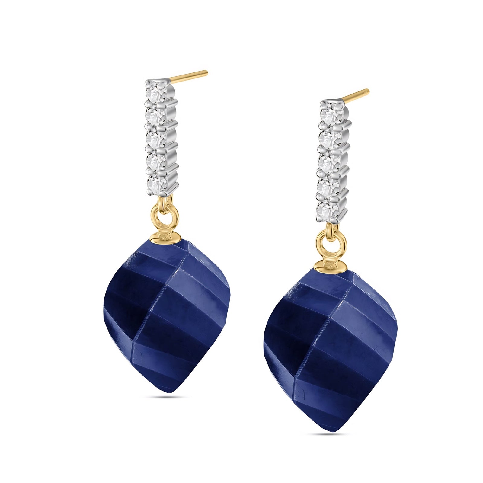 Yellow Gold Earrings Ruby 10K — Ofelia