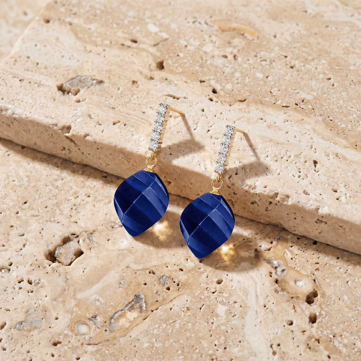 Yellow Gold Earrings Ruby 10K — Ofelia