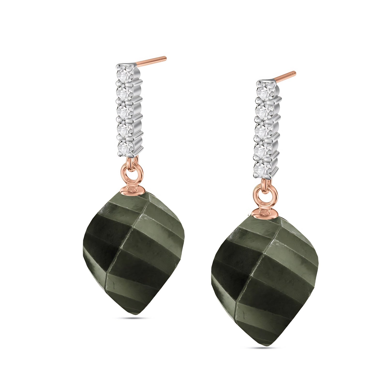 Rose Gold Earrings Sapphire 10K — Ofelia