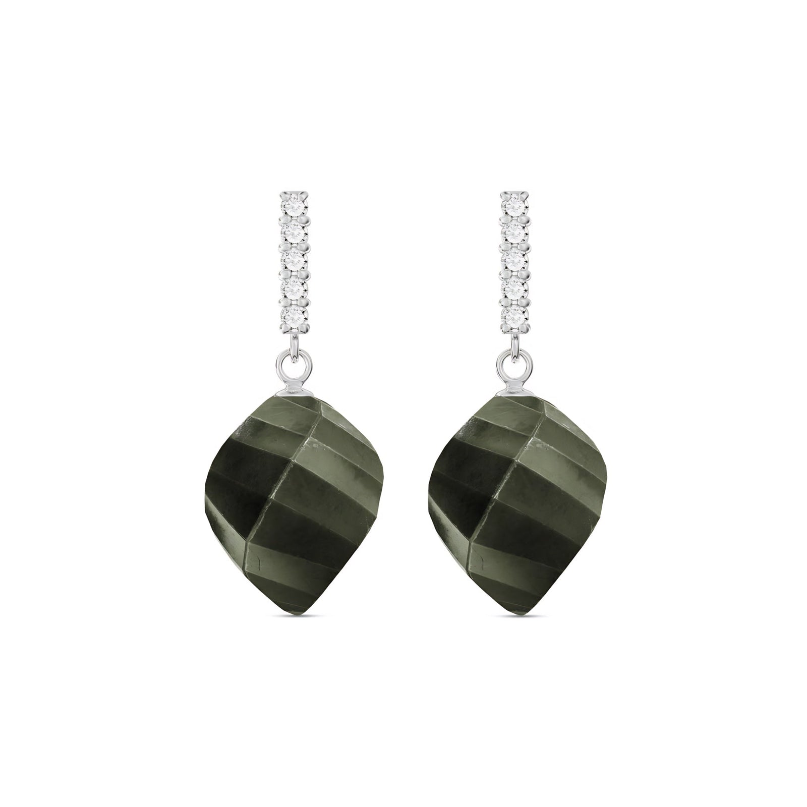 White Gold Earrings Sapphire 10K — Ofelia