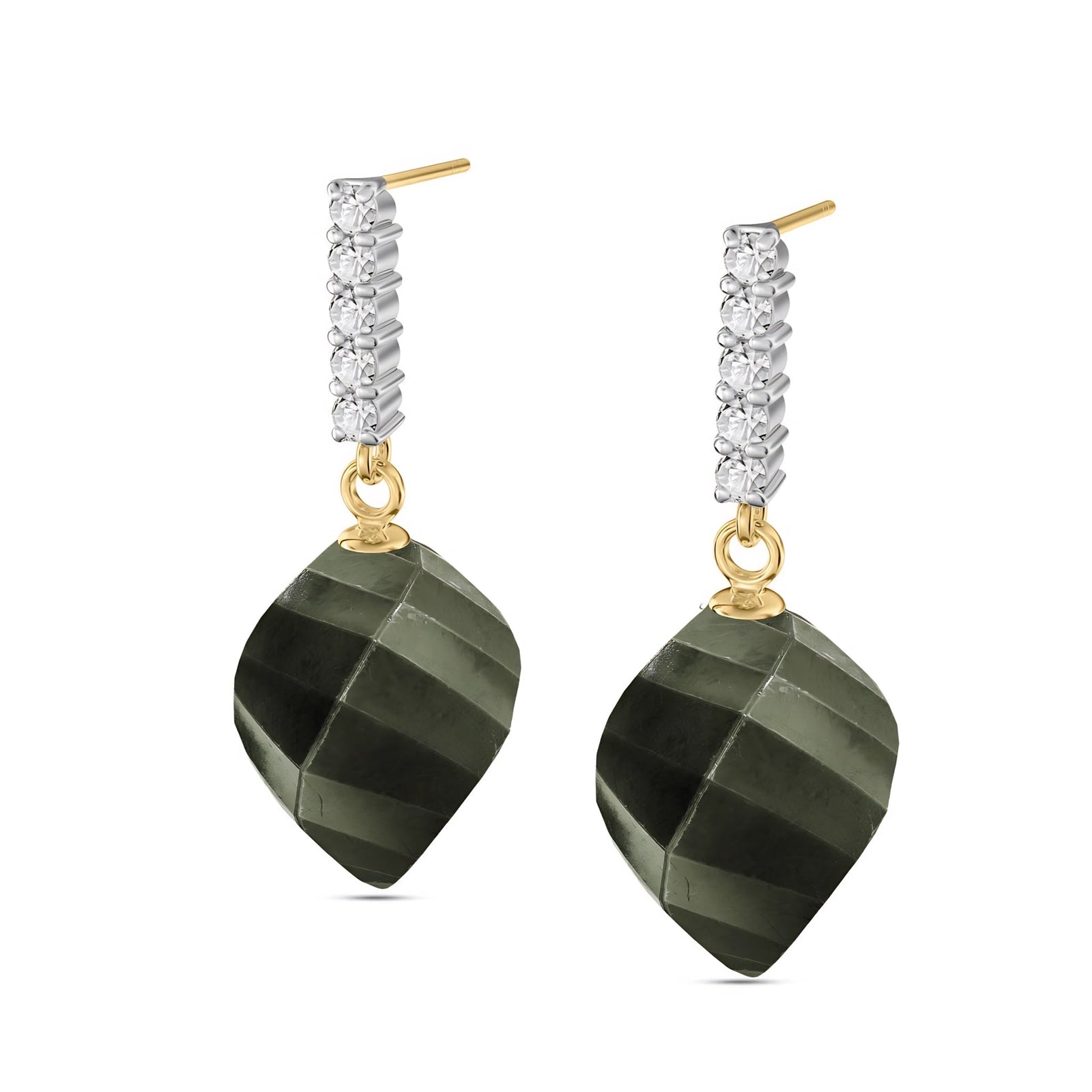 Yellow Gold Earrings Sapphire 10K — Ofelia