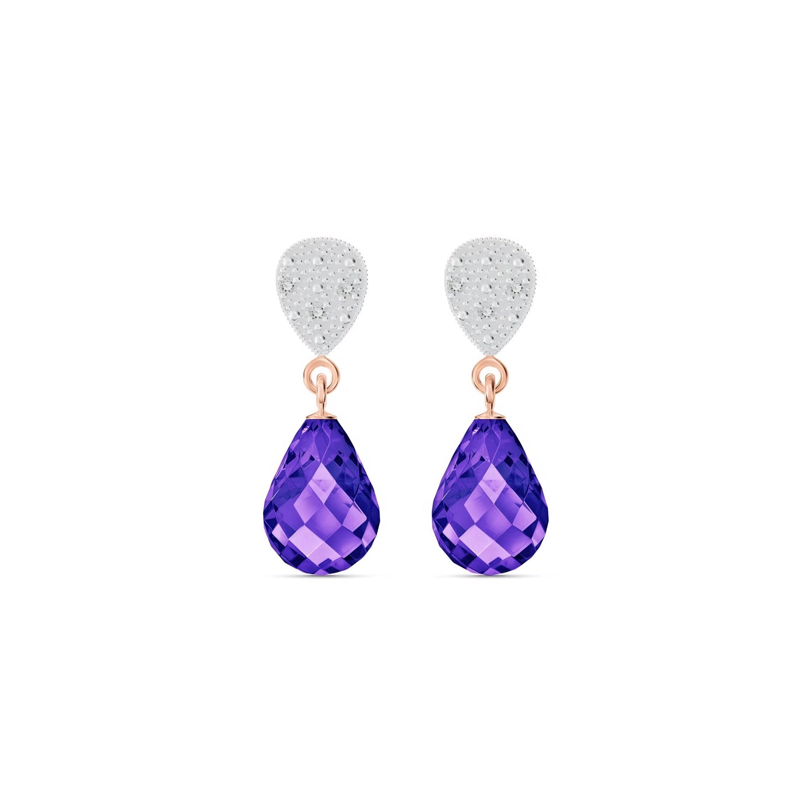 Rose Gold Earrings Blue Topaz 10K — Enrichetta