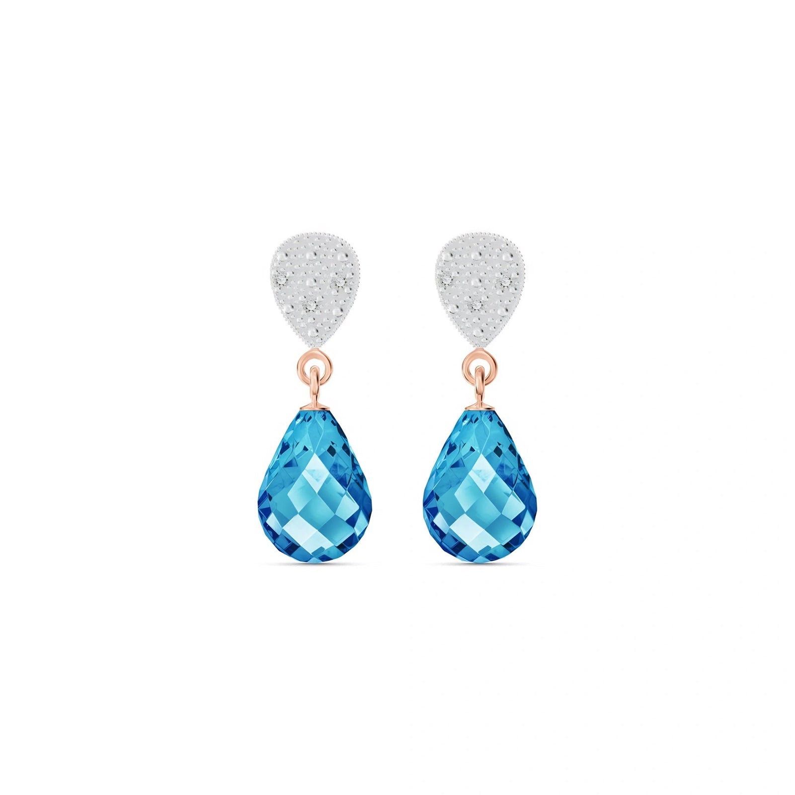 Rose Gold Earrings Blue Topaz 10K — Enrichetta