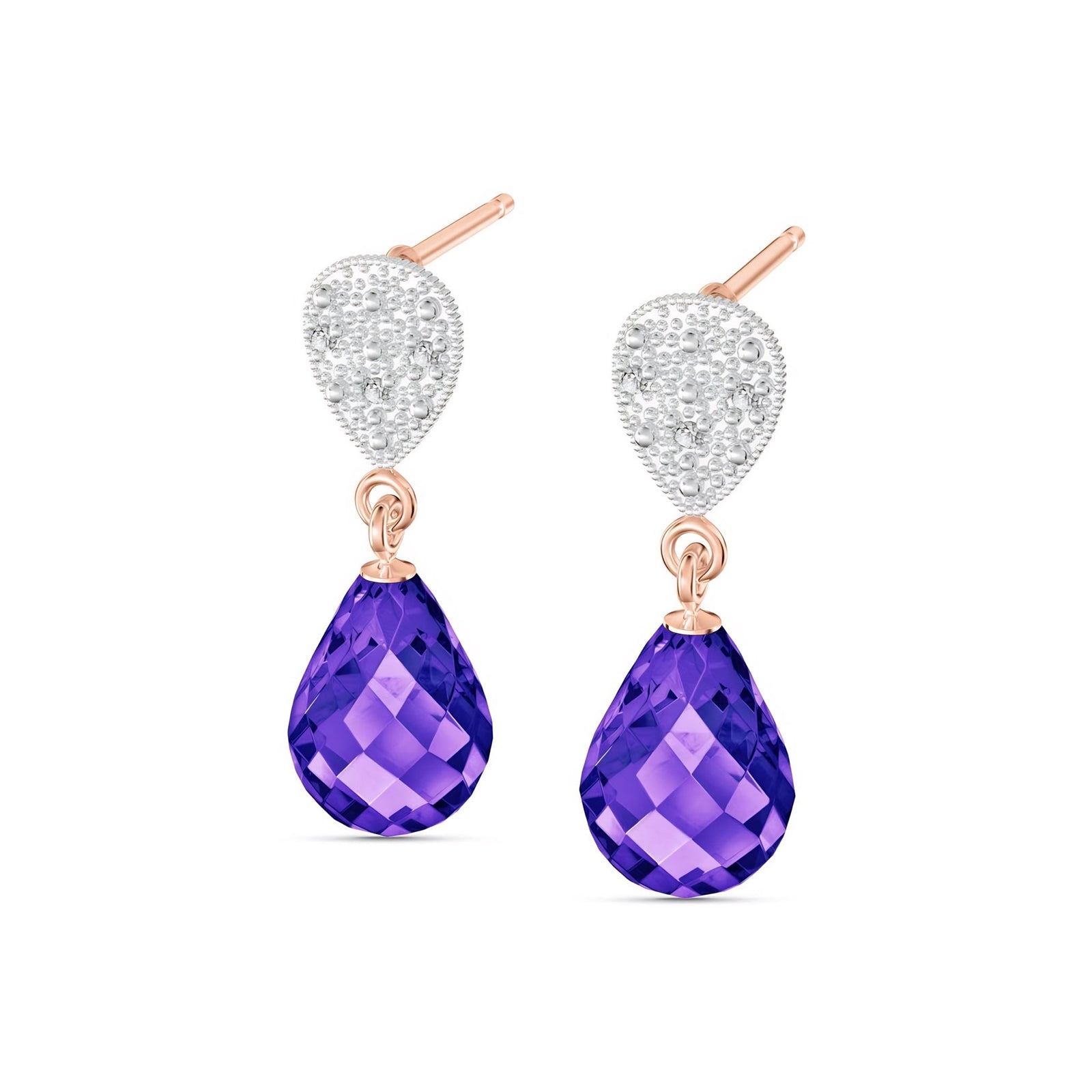 Rose Gold Earrings Blue Topaz 10K — Enrichetta