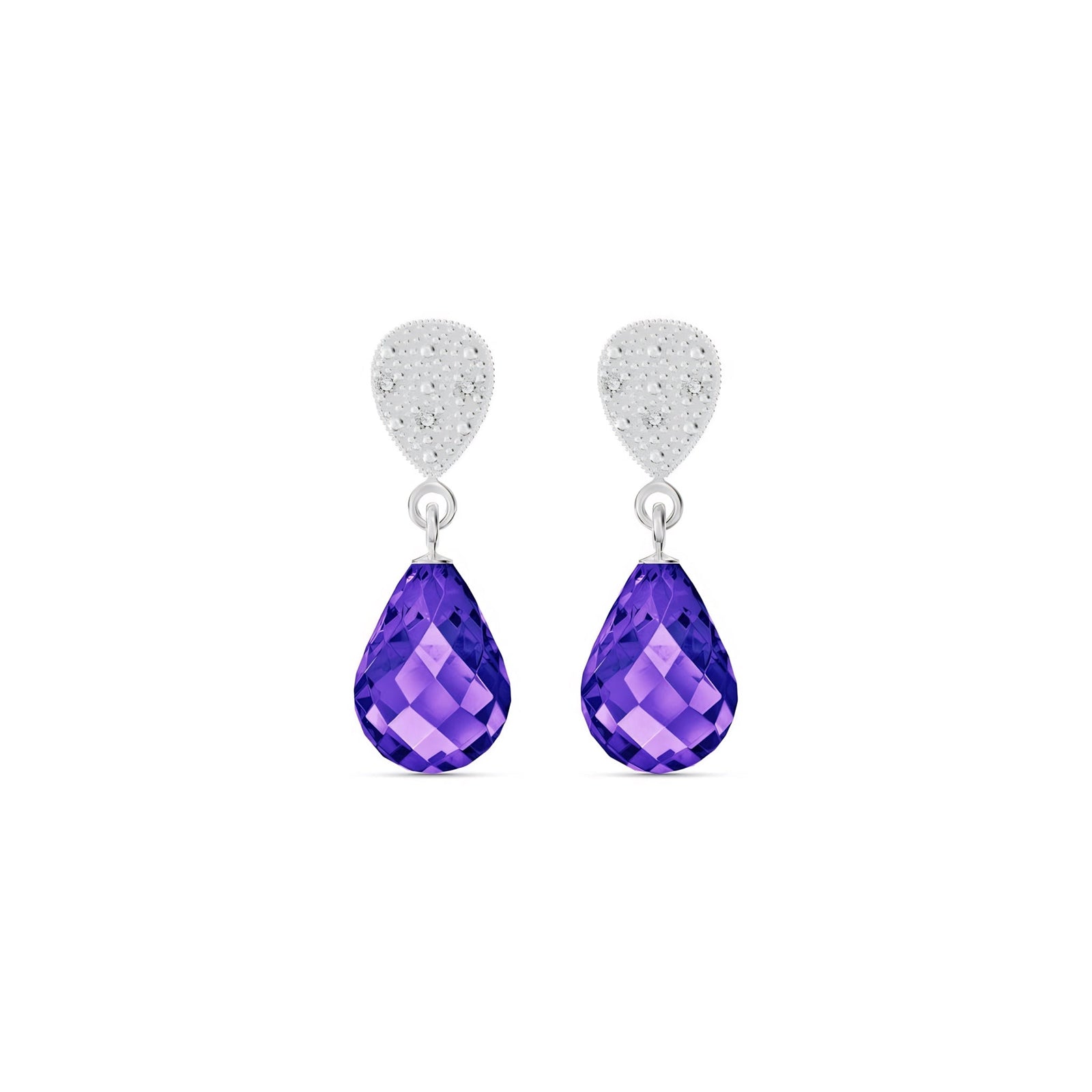 White Gold Earrings Blue Topaz 10K — Enrichetta