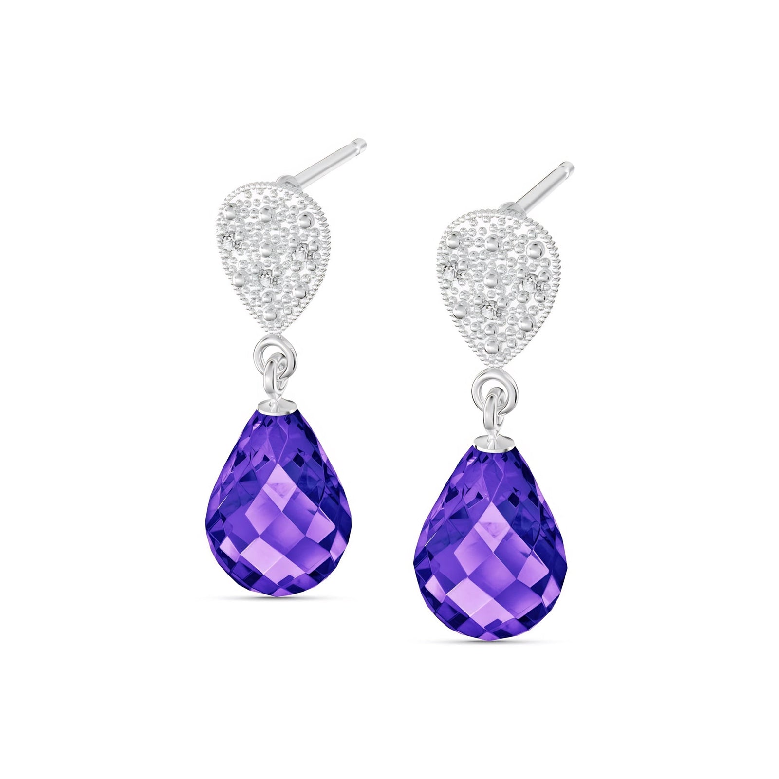 White Gold Earrings Blue Topaz 10K — Enrichetta
