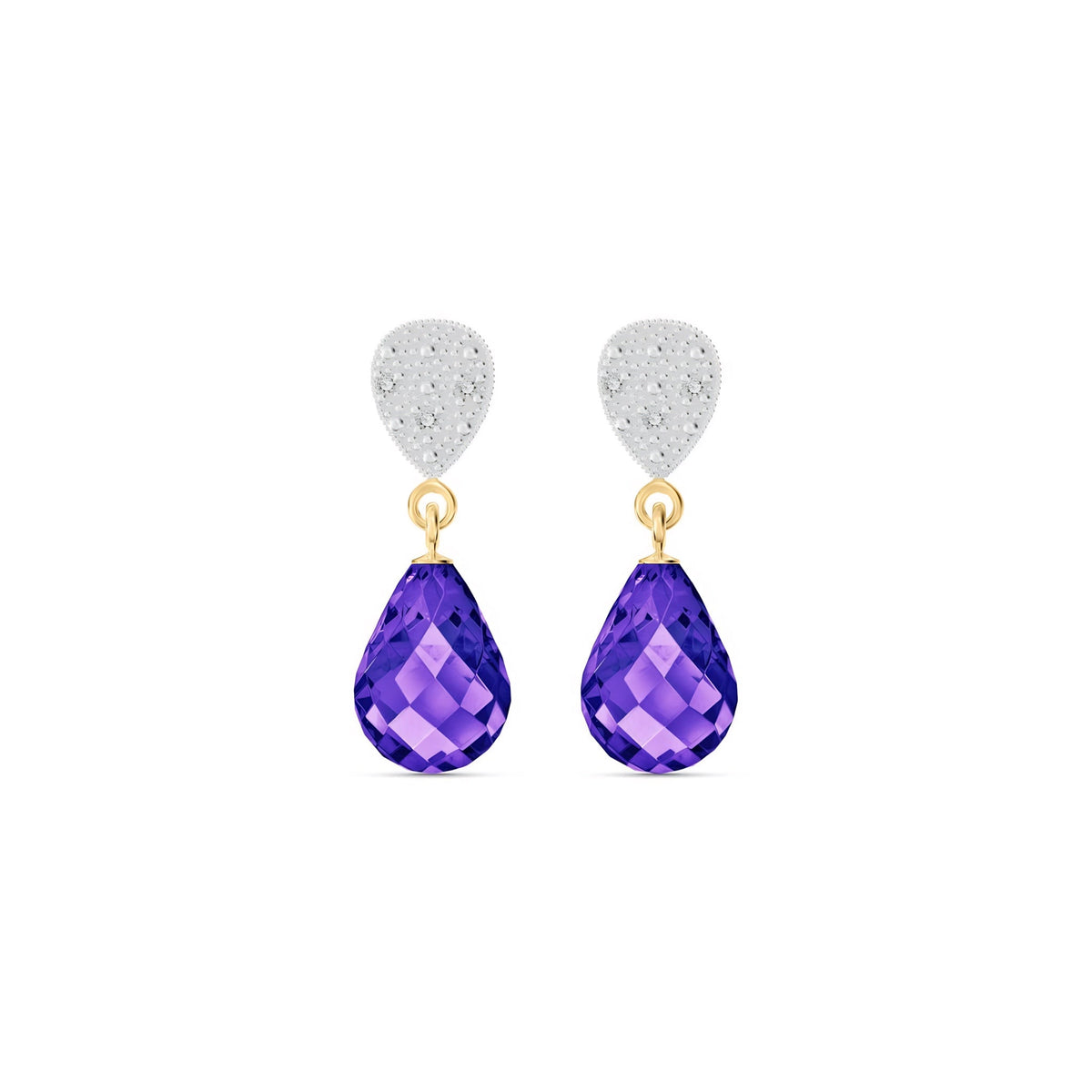 Yellow Gold Earrings Blue Topaz 10K — Enrichetta