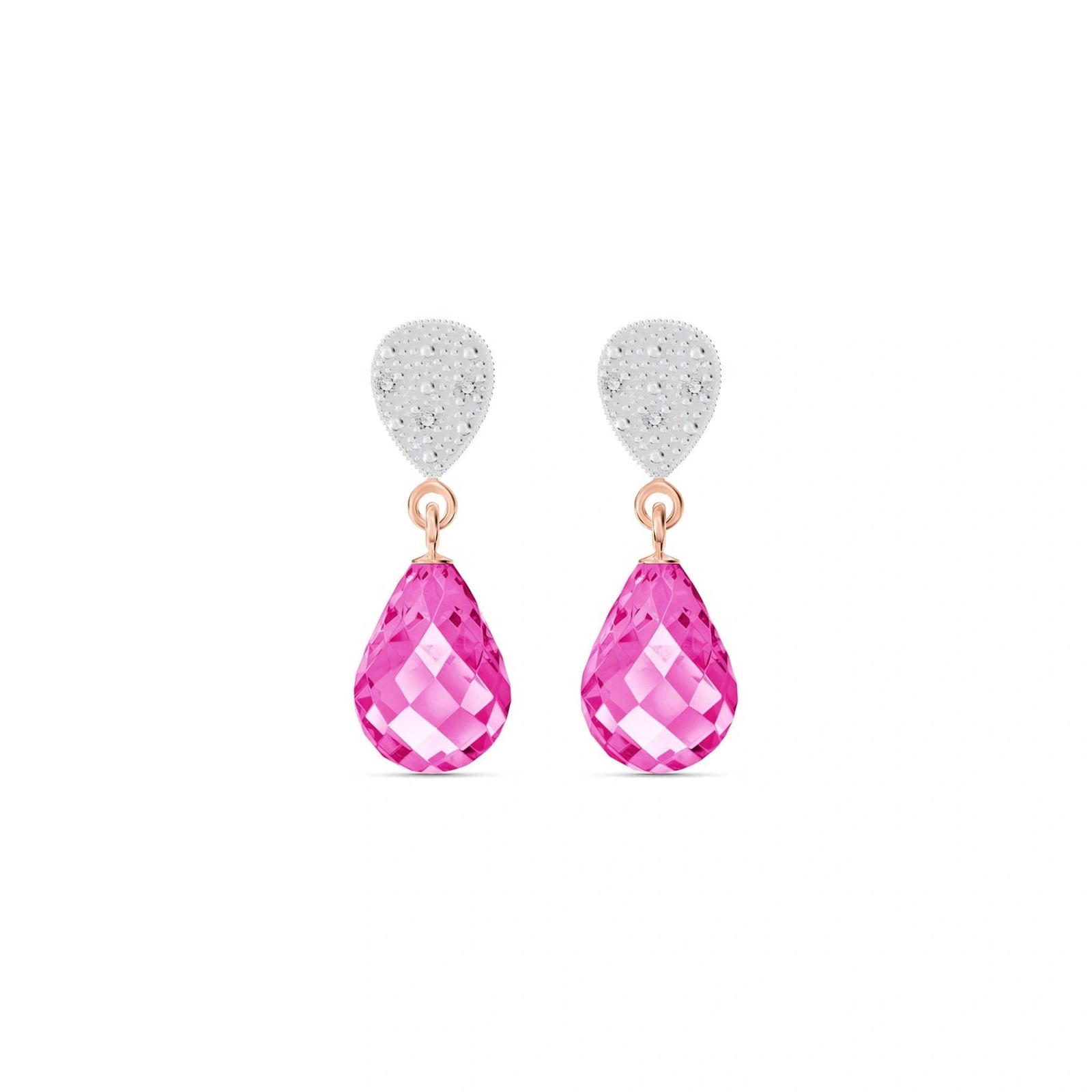 Rose Gold Earrings Pink Topaz 10K — Enrichetta