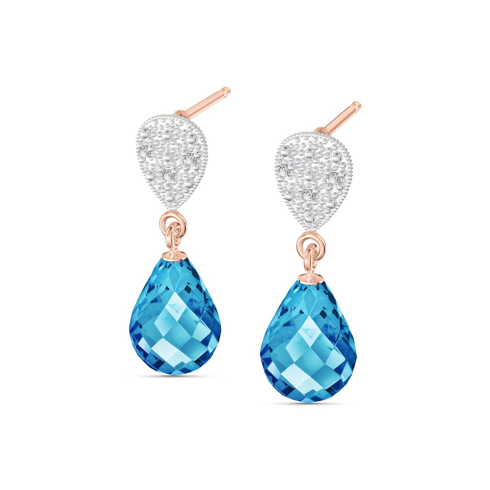 Rose Gold Earrings Pink Topaz 10K — Enrichetta