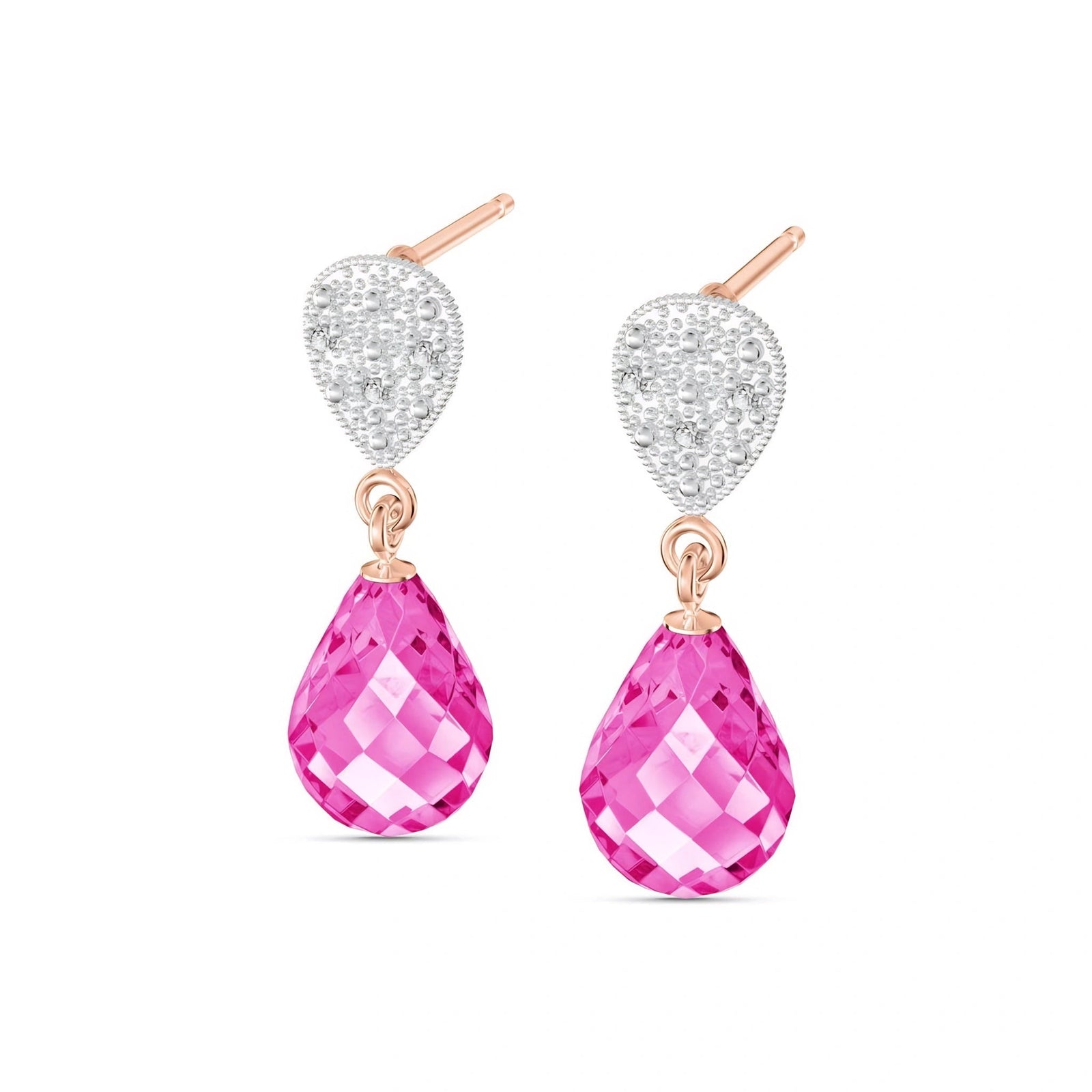 Rose Gold Earrings Pink Topaz 10K — Enrichetta