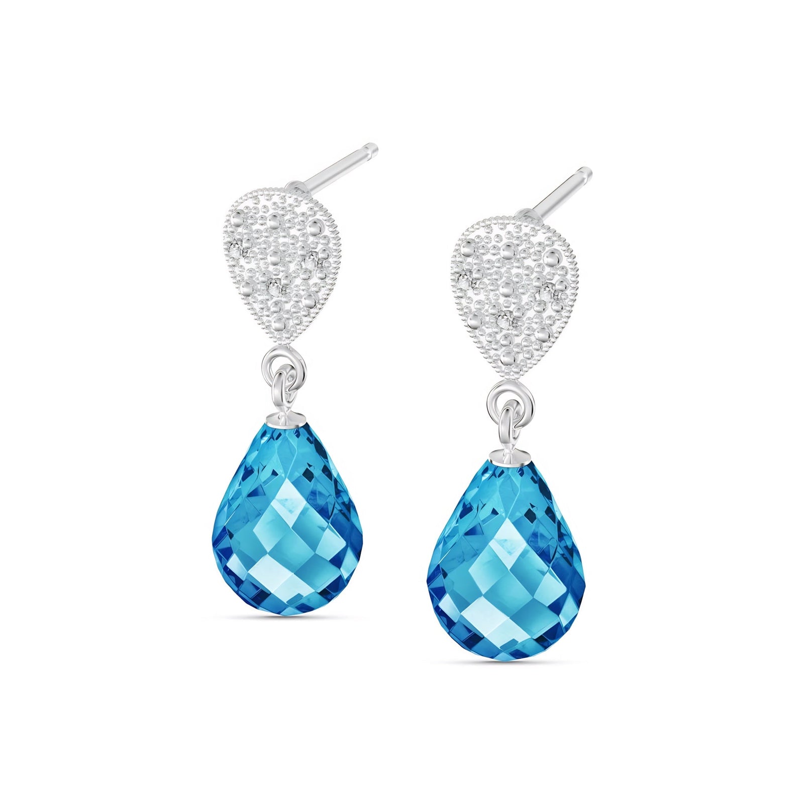 White Gold Earrings Pink Topaz 10K — Enrichetta
