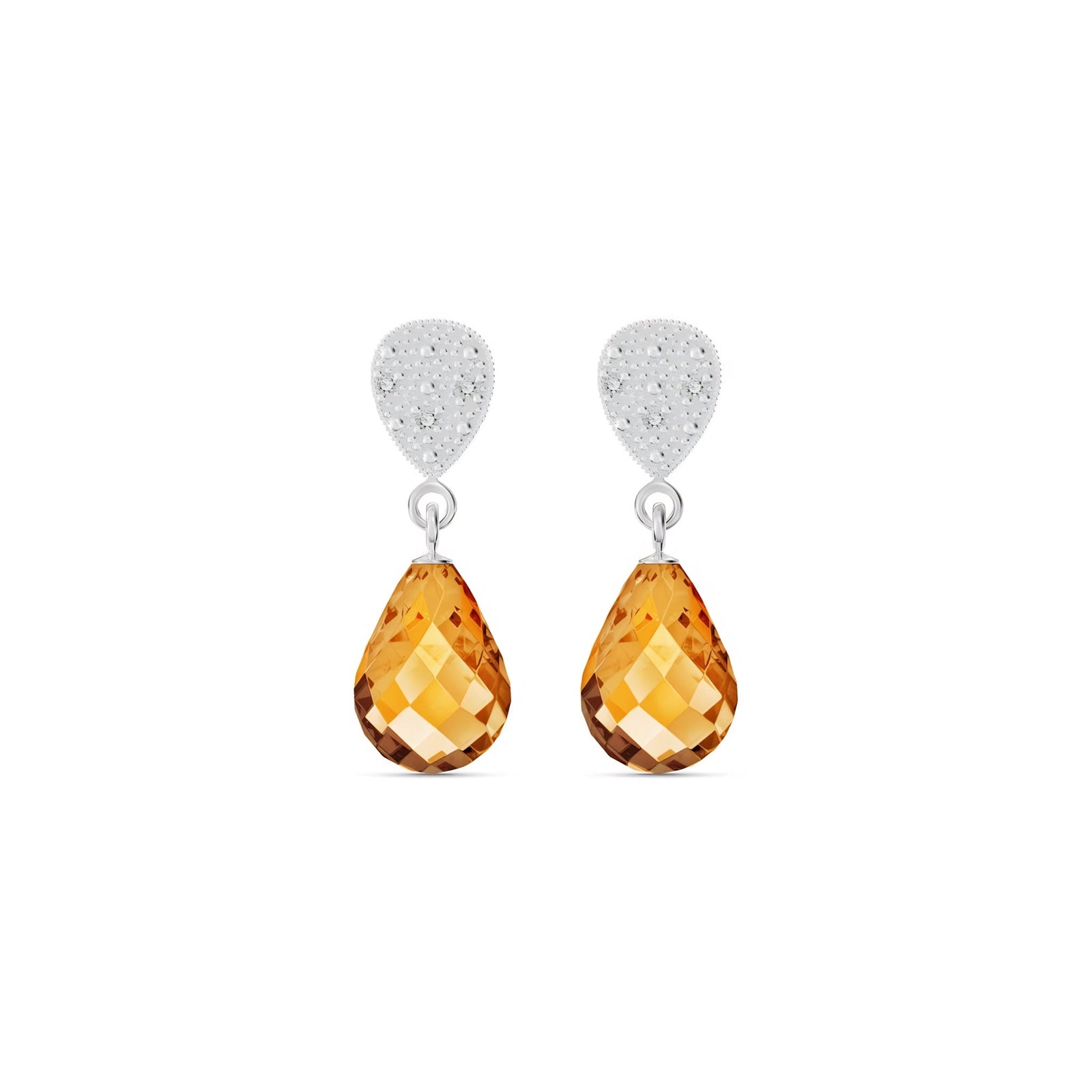 White Gold Earrings White Topaz 10K — Enrichetta