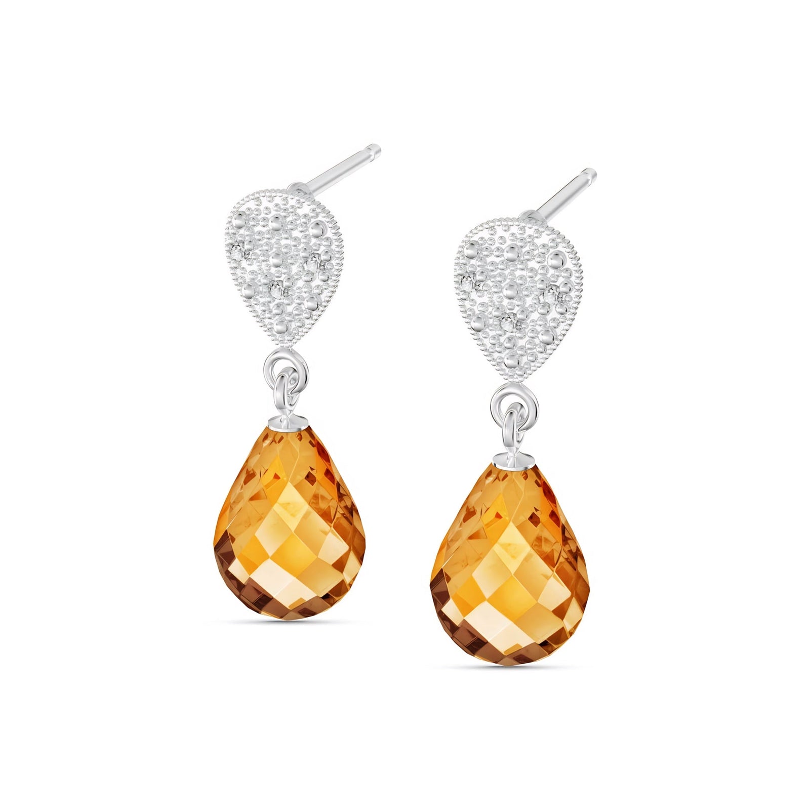 White Gold Earrings White Topaz 10K — Enrichetta