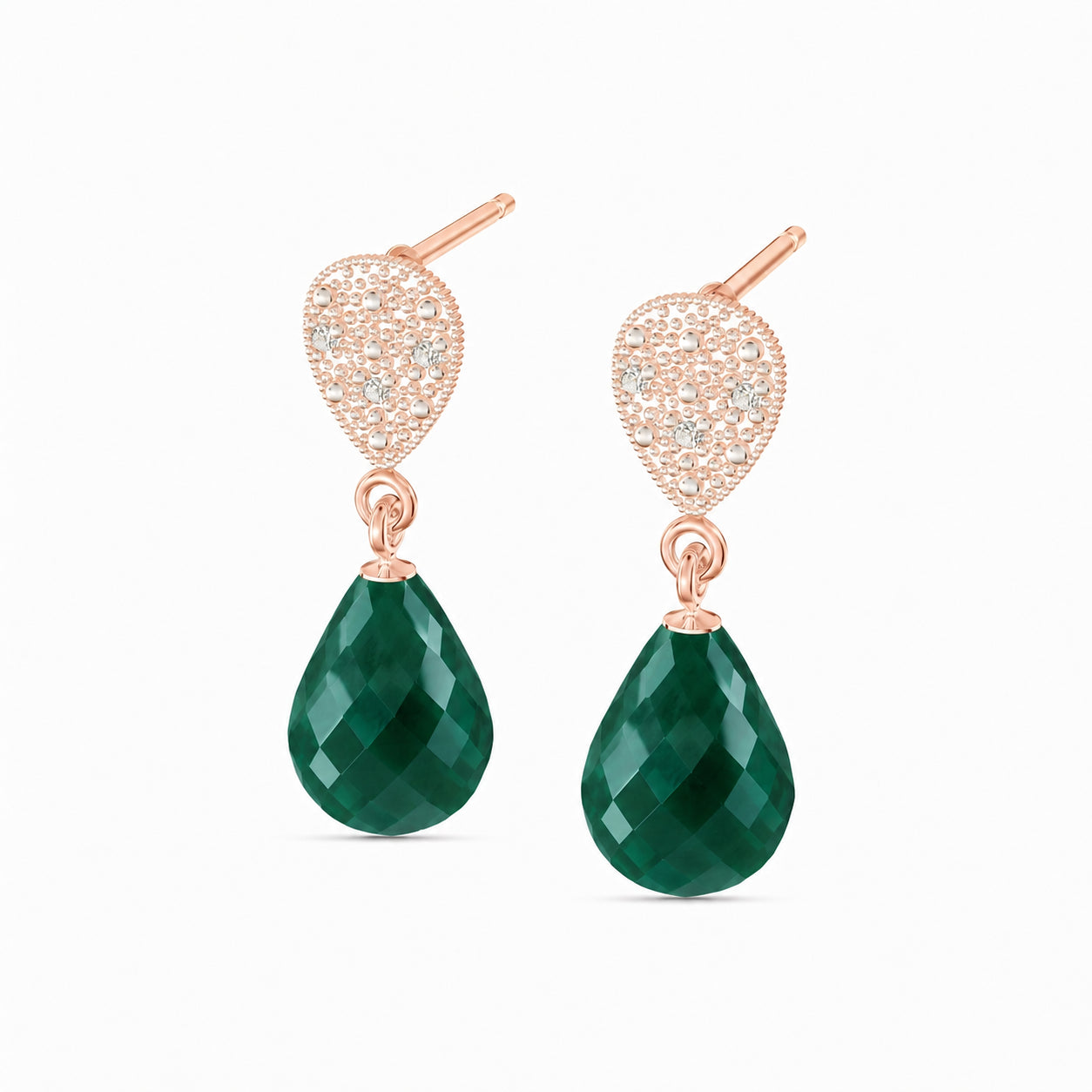 Rose Gold Earrings Amethyst 10K — Enrichetta