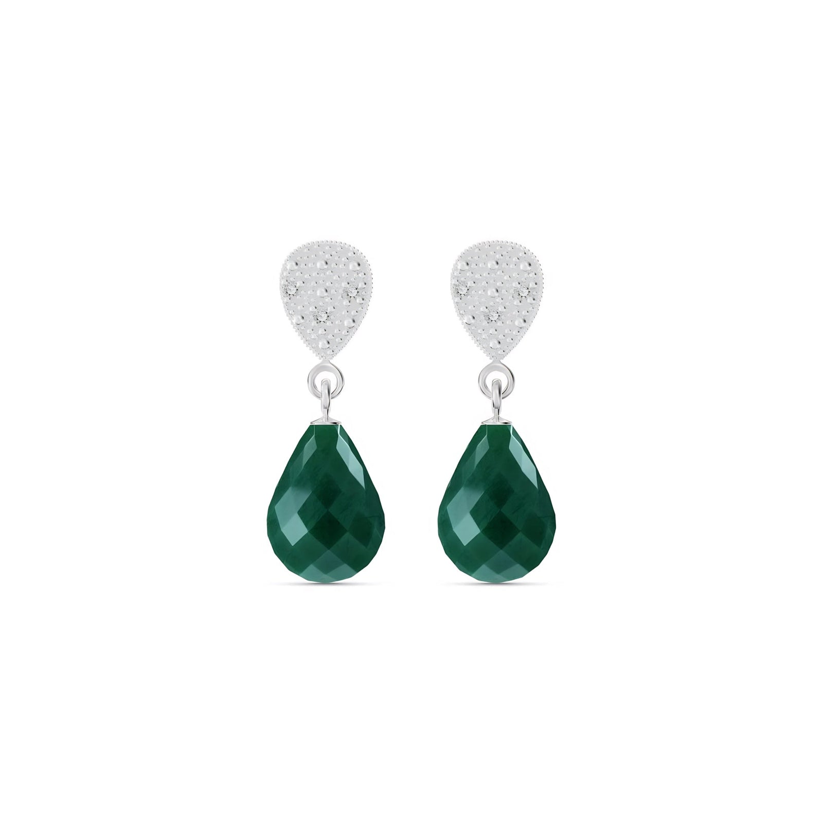 White Gold Earrings Amethyst 10K — Enrichetta