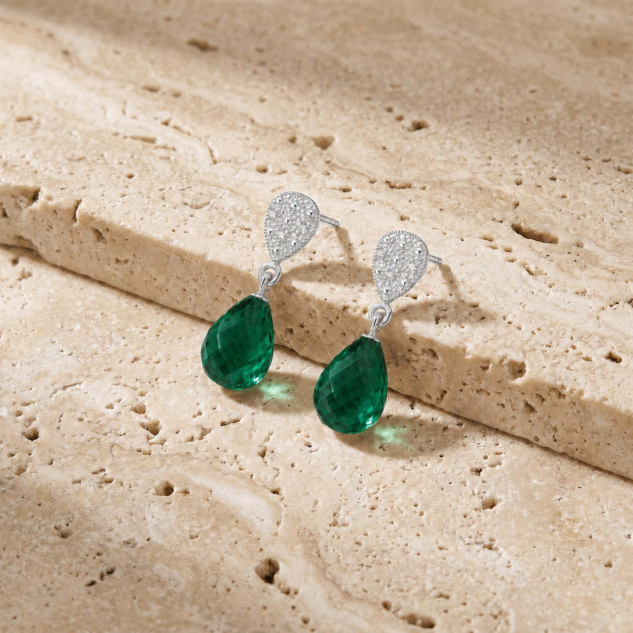 White Gold Earrings Amethyst 10K — Enrichetta