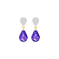 Yellow Gold Earrings Amethyst 10K — Enrichetta