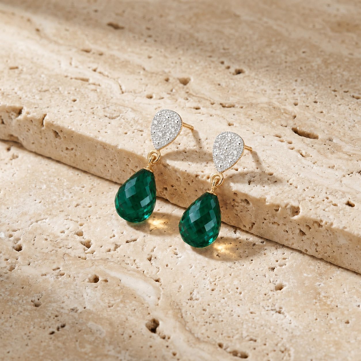 Yellow Gold Earrings Amethyst 10K — Enrichetta