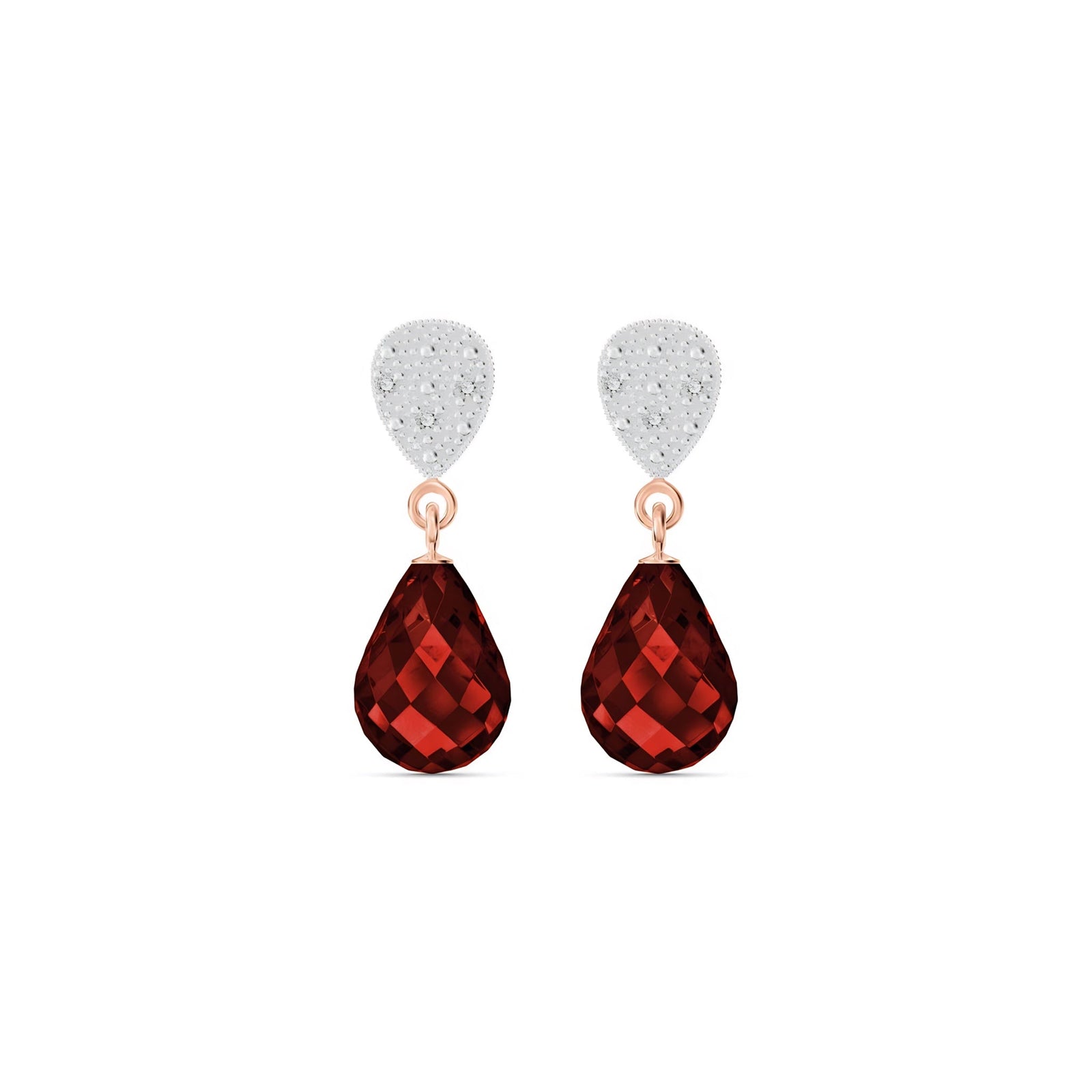 Rose Gold Earrings Green Amethyst 10K — Enrichetta