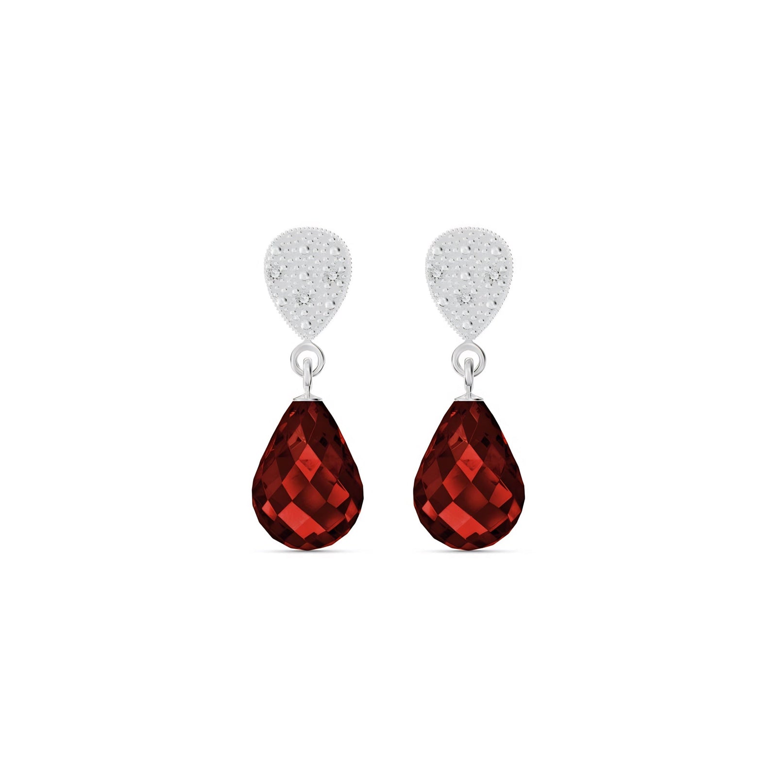 White Gold Earrings Green Amethyst 10K — Enrichetta