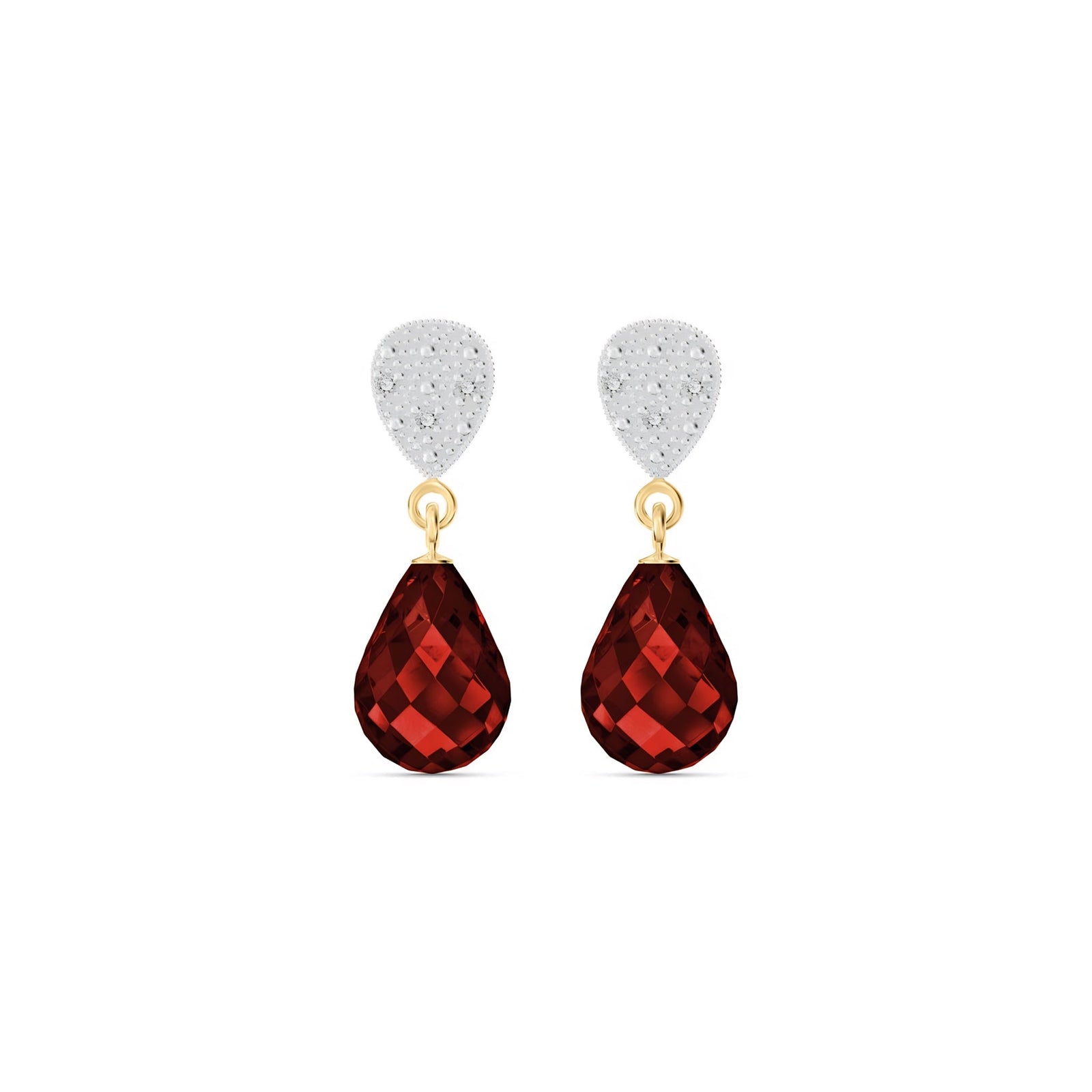 Yellow Gold Earrings Green Amethyst 10K — Enrichetta