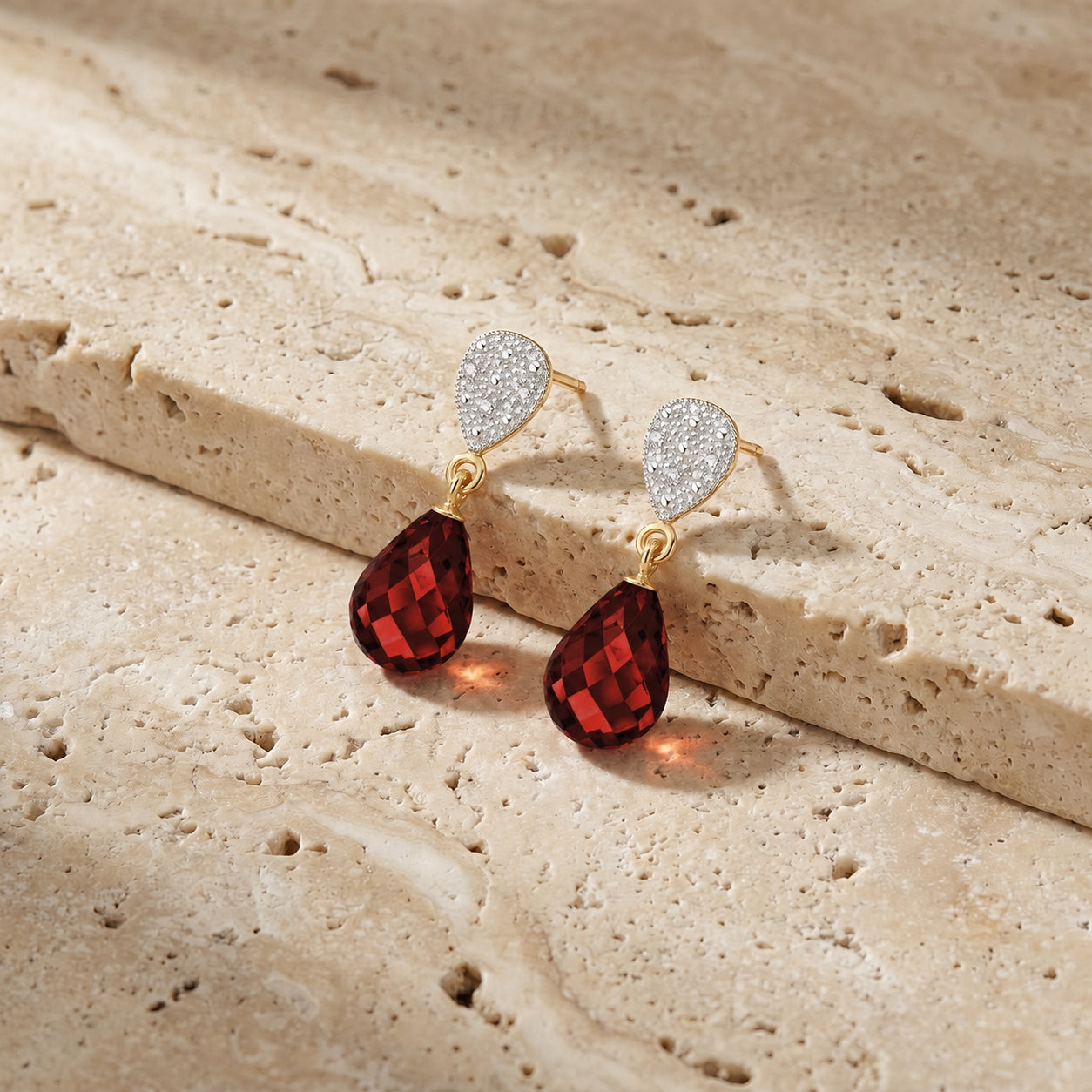 Yellow Gold Earrings Green Amethyst 10K — Enrichetta