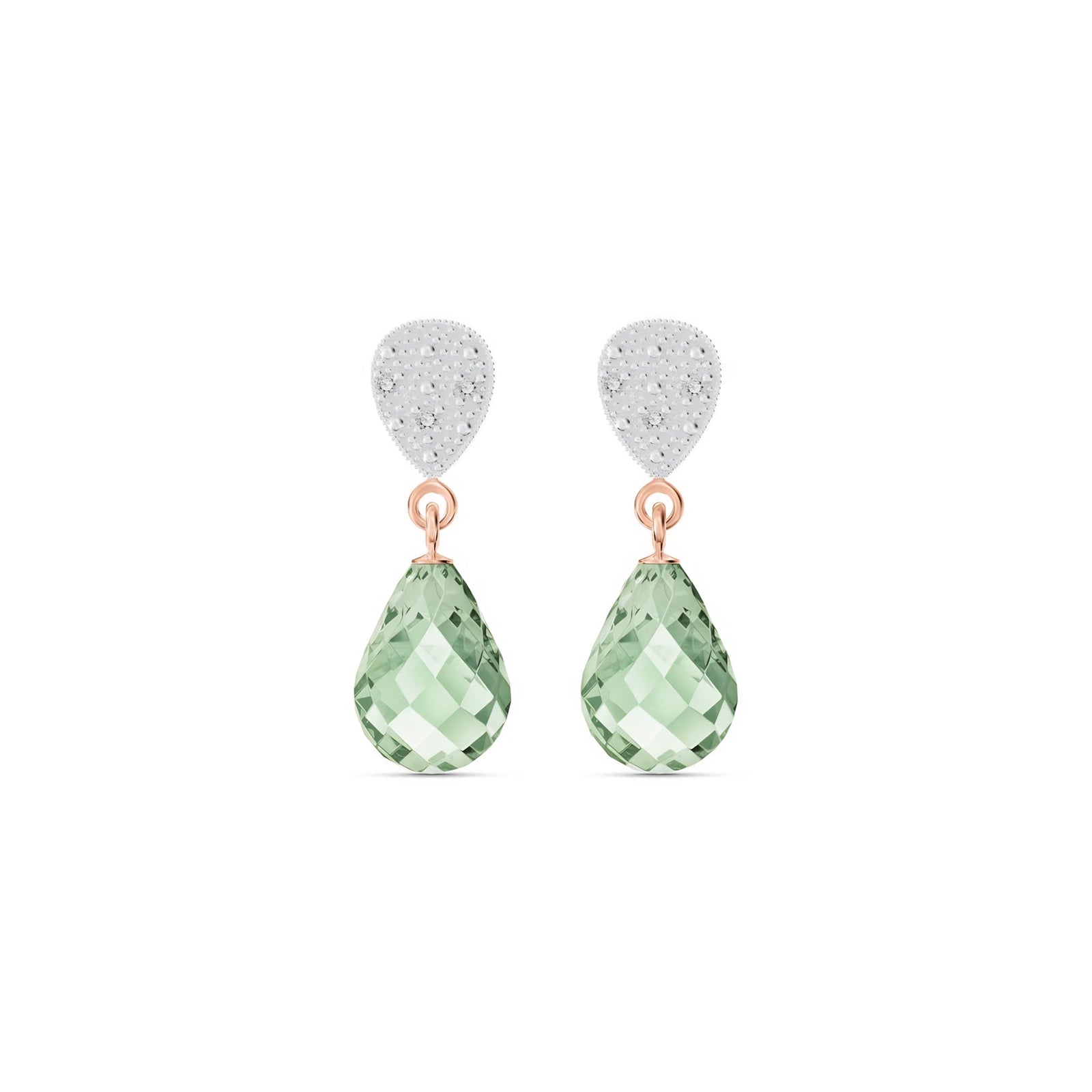 Rose Gold Earrings Citrine 10K — Enrichetta
