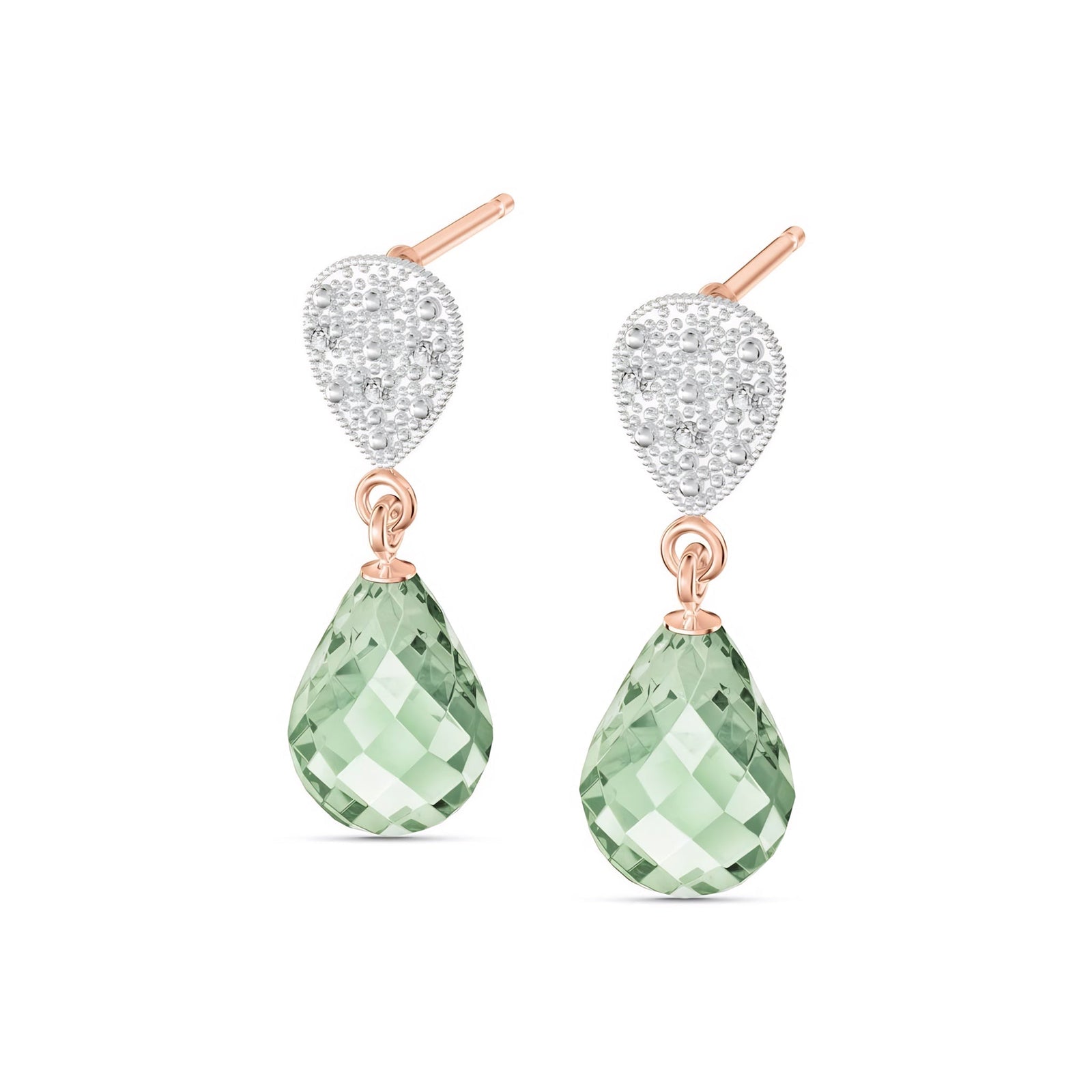 Rose Gold Earrings Citrine 10K — Enrichetta