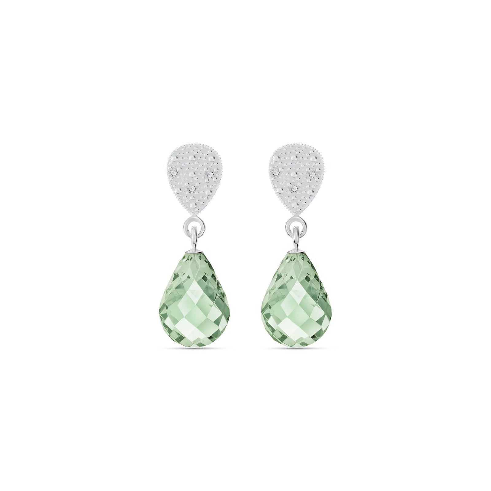 White Gold Earrings Citrine 10K — Enrichetta