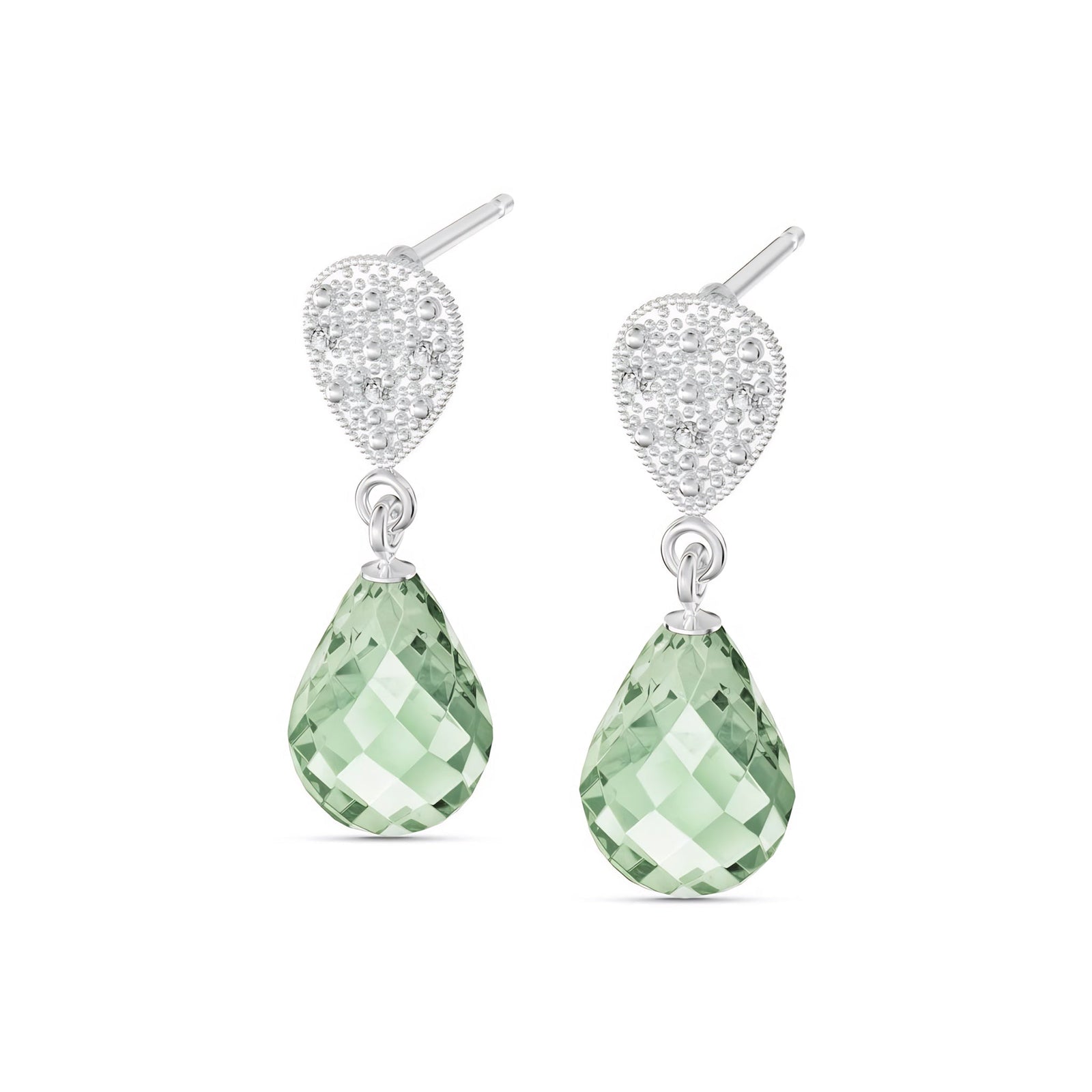 White Gold Earrings Citrine 10K — Enrichetta