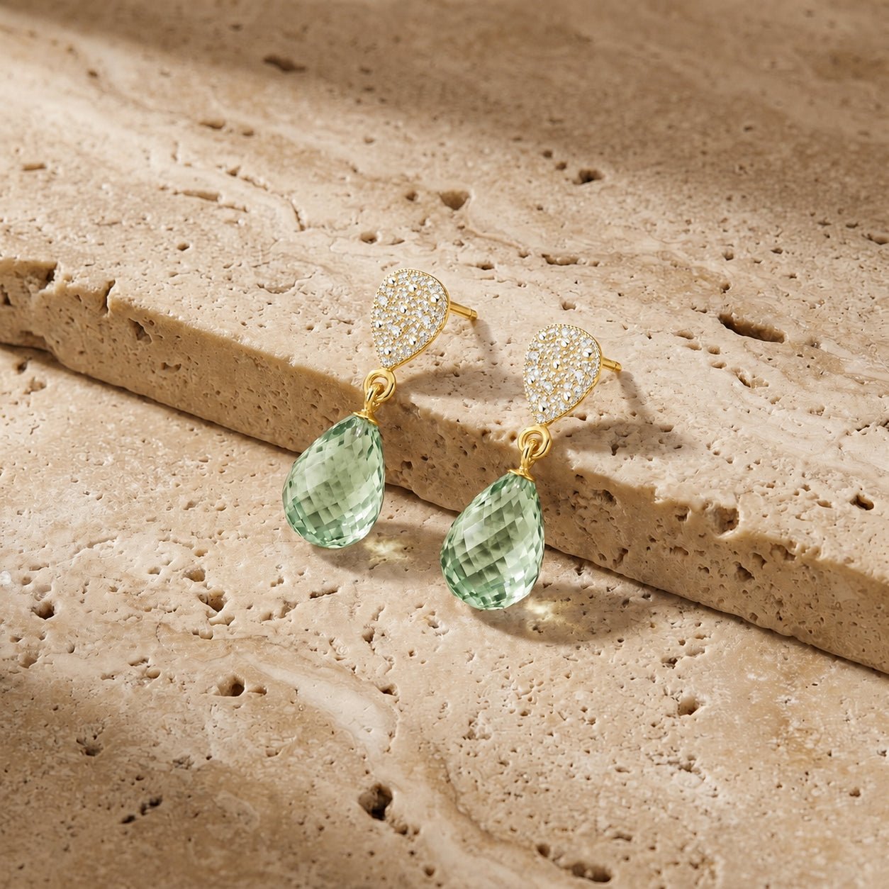 Yellow Gold Earrings Citrine 10K — Enrichetta
