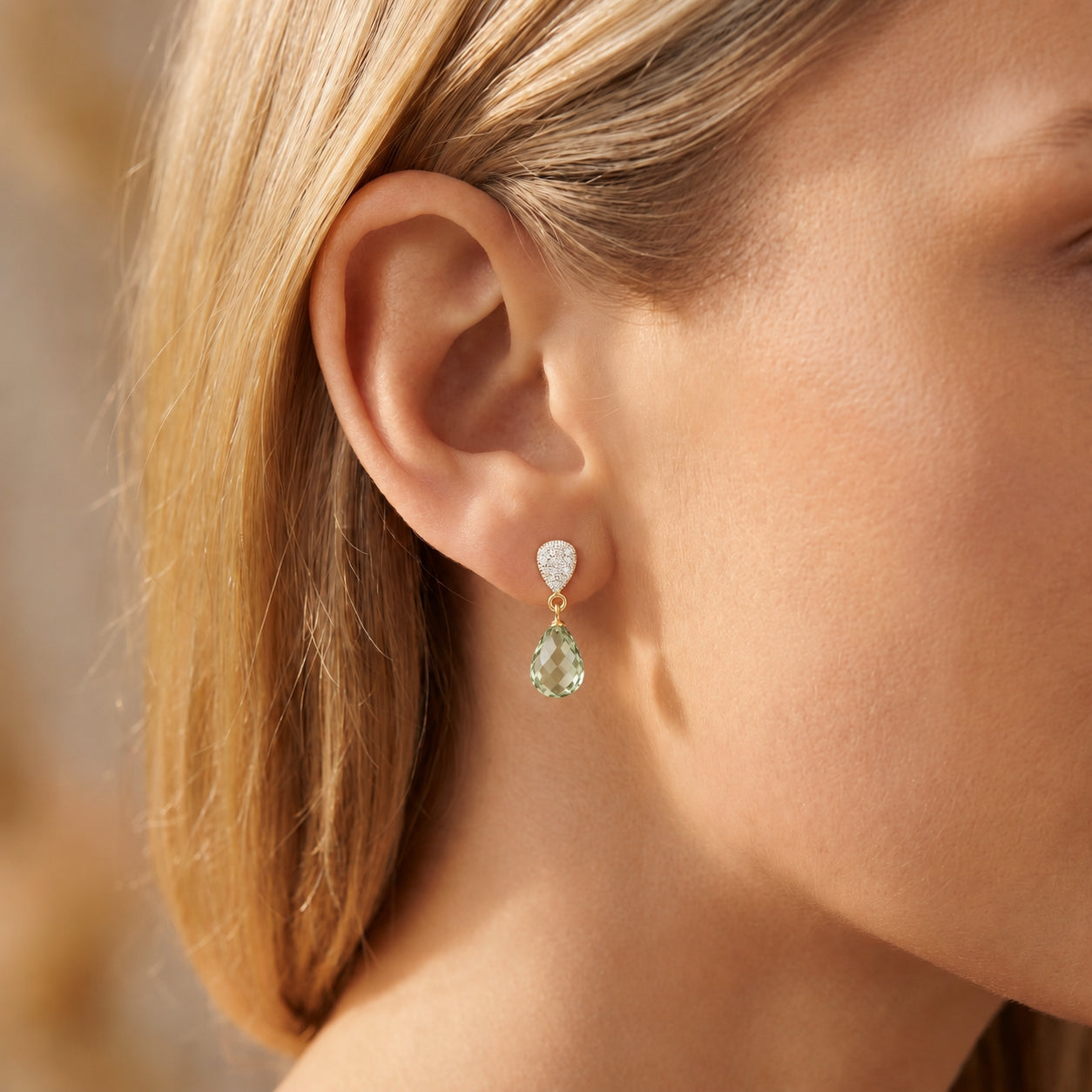 Yellow Gold Earrings Citrine 10K — Enrichetta