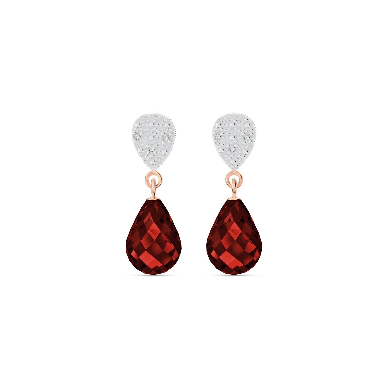 Rose Gold Earrings Garnet 10K — Enrichetta