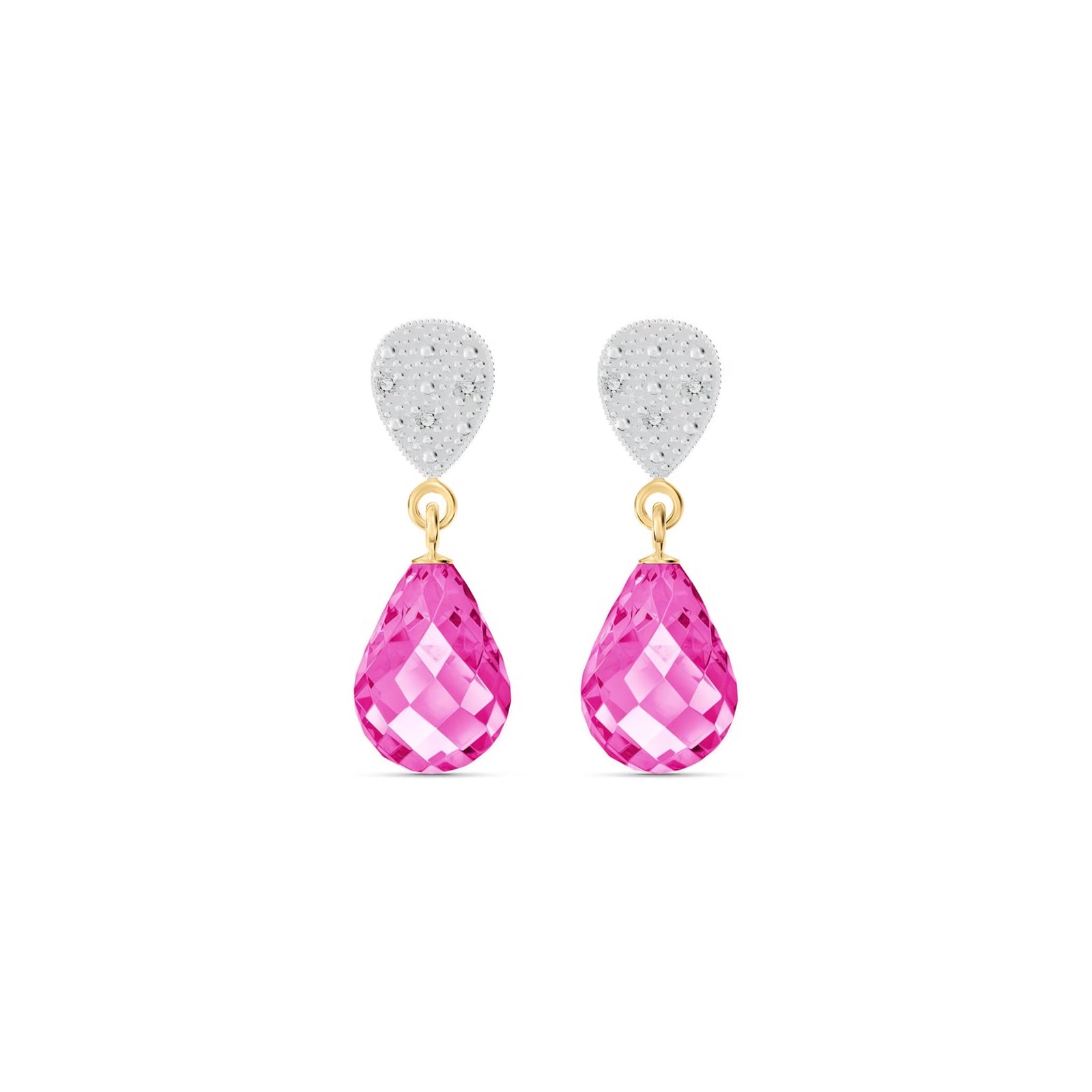 Yellow Gold Earrings Garnet 10K — Enrichetta