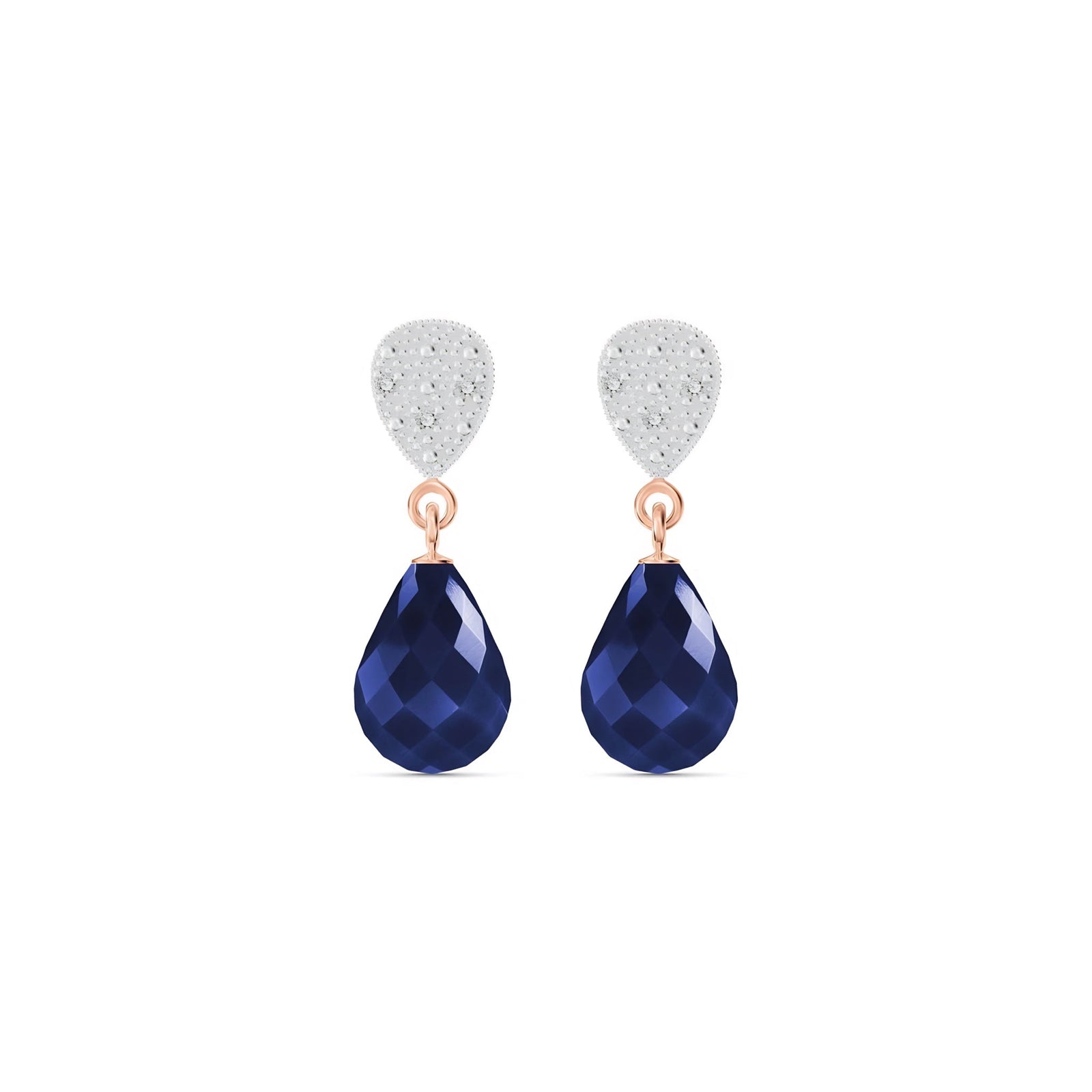 Rose Gold Earrings Sapphire 10K — Enrichetta