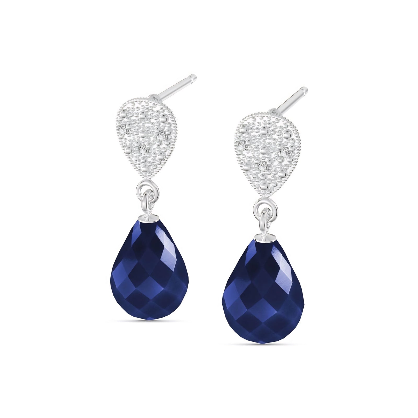White Gold Earrings Sapphire 10K — Enrichetta
