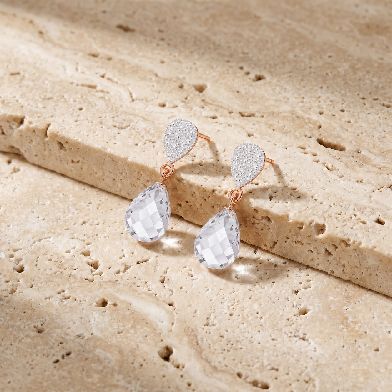 Rose Gold Earrings Ruby 10K — Enrichetta