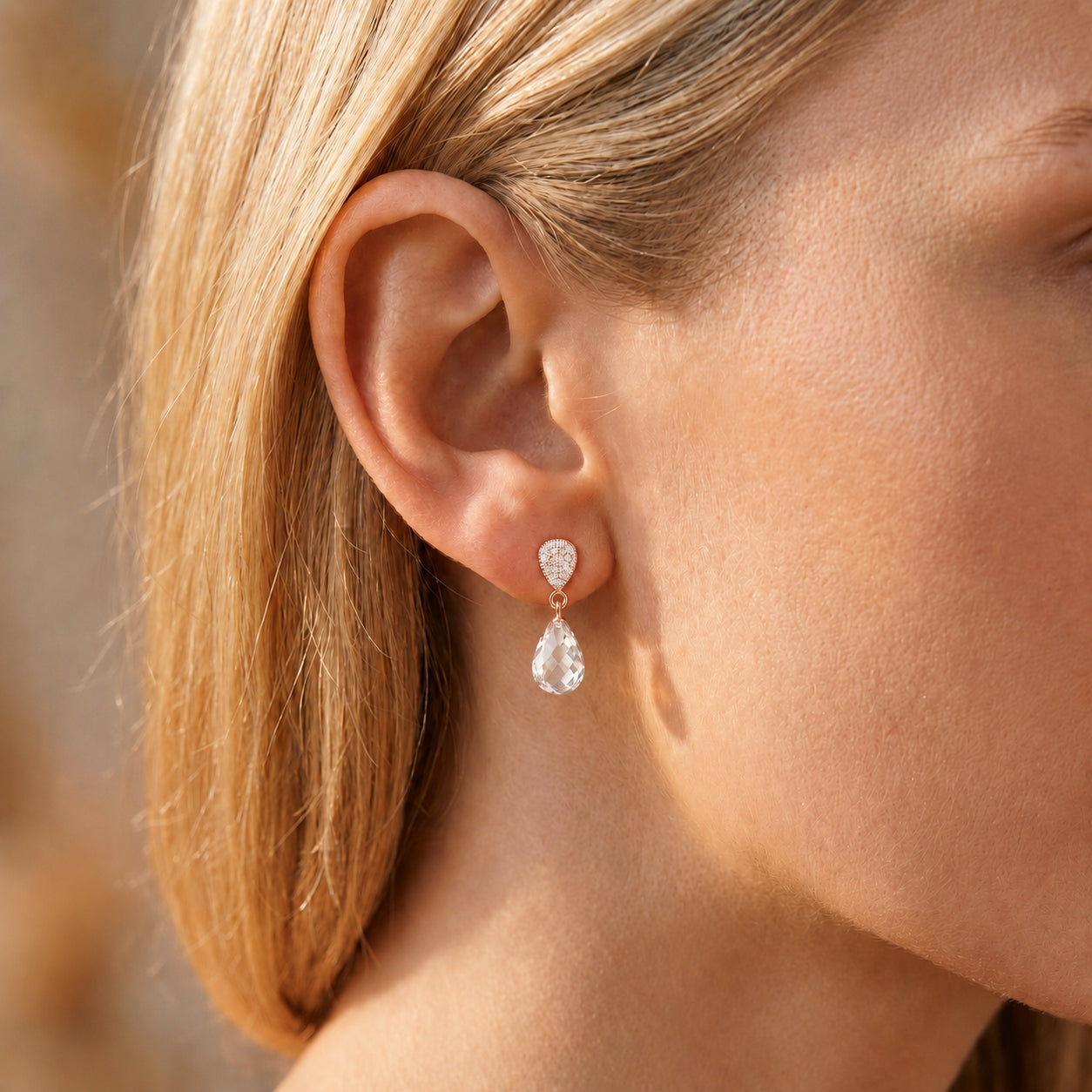 Rose Gold Earrings Ruby 10K — Enrichetta