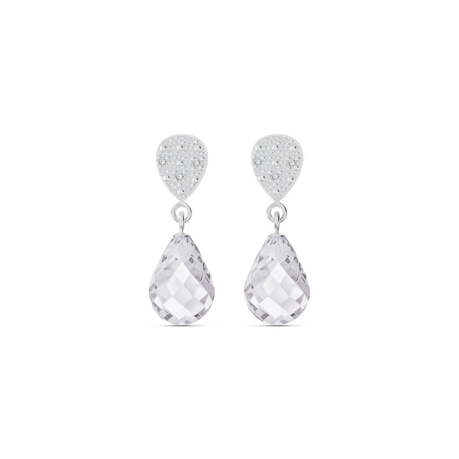 White Gold Earrings Ruby 10K — Enrichetta