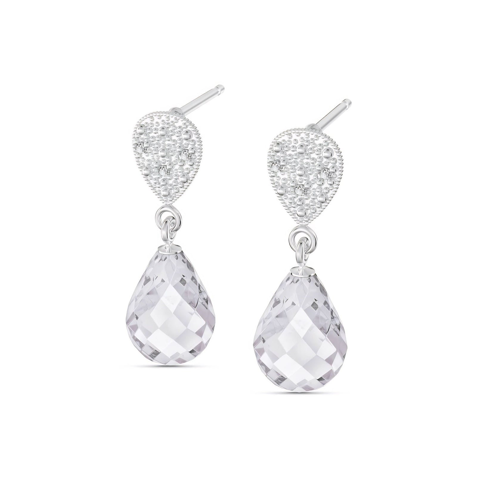 White Gold Earrings Ruby 10K — Enrichetta